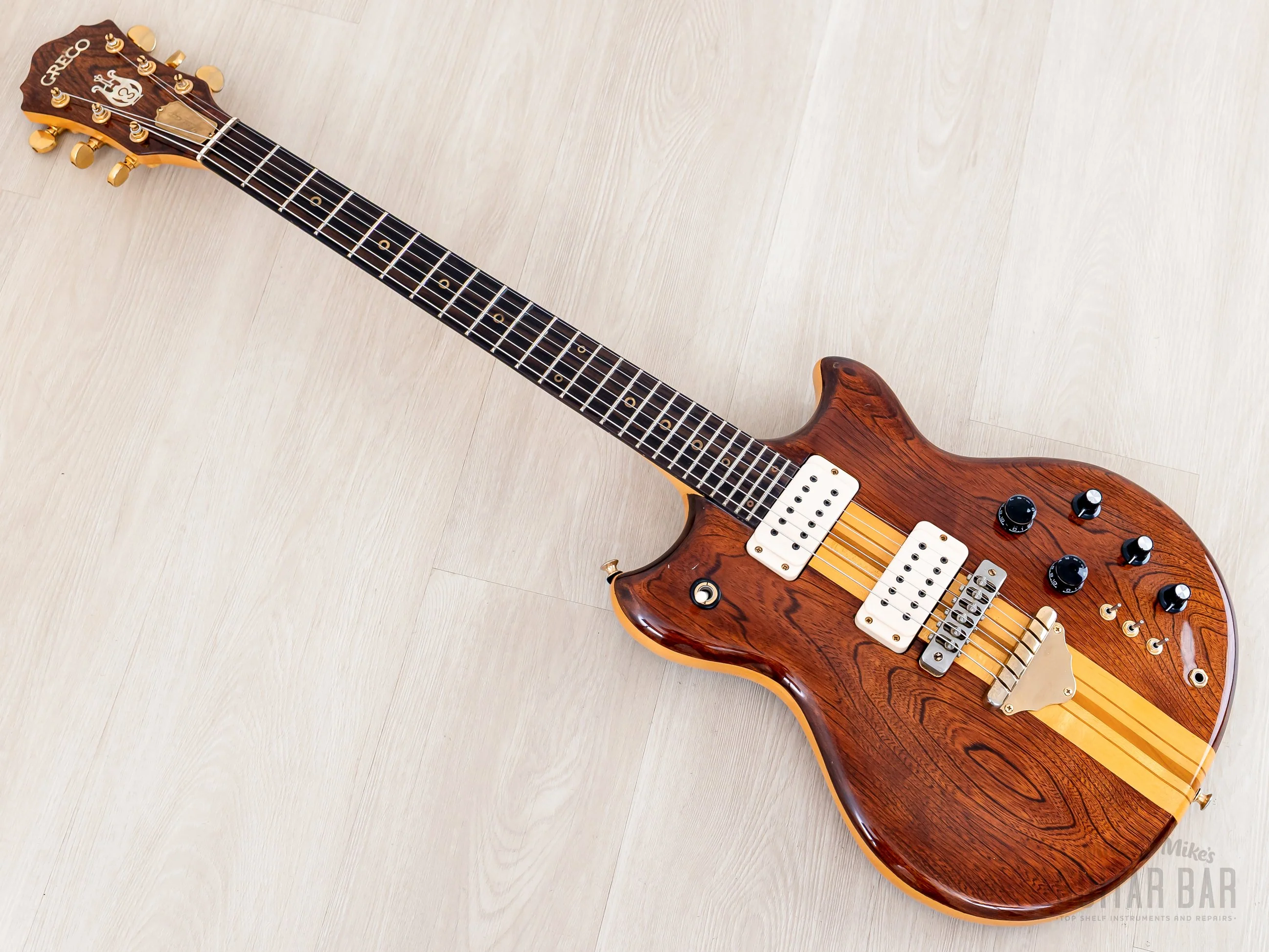 1978 Greco GO1400 Speed Way Vintage Neck Through Guitar Dark Stain, Near-Mint w/ Case, Japan Fujigen - Image 11