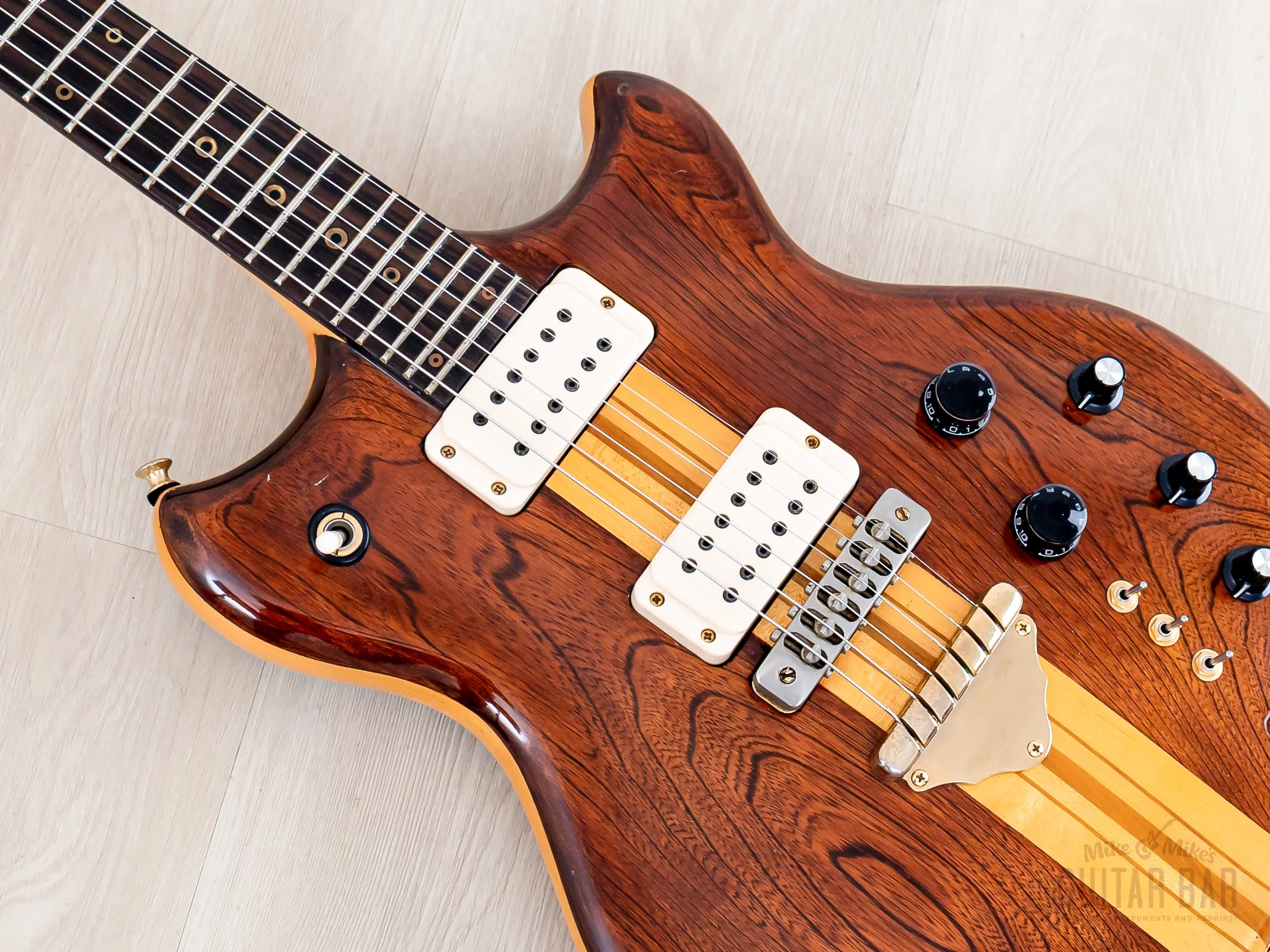 1978 Greco GO1400 Speed Way Vintage Neck Through Guitar Dark Stain, Near-Mint w/ Case, Japan Fujigen - Image 6