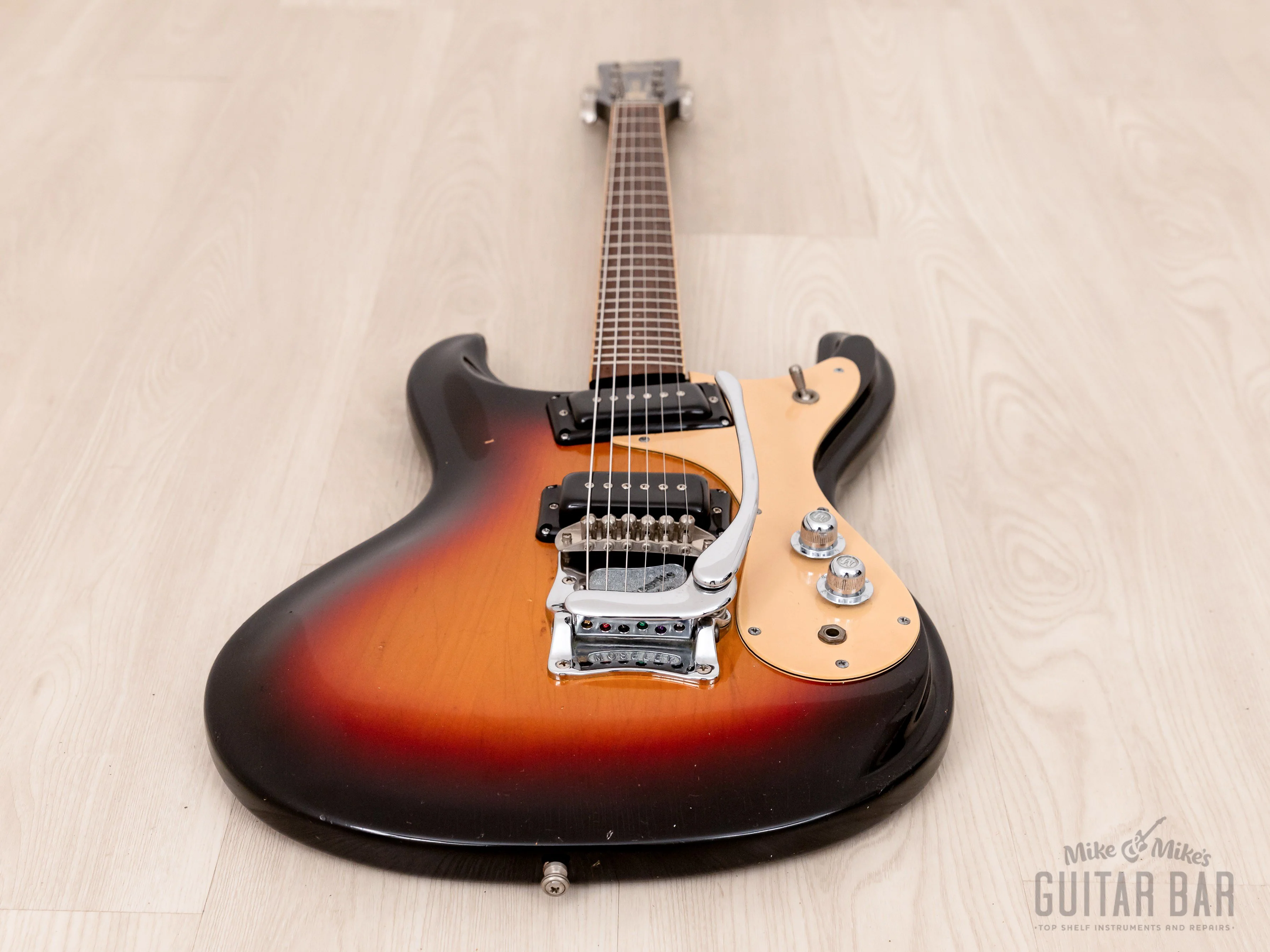 1978 Mosrite Ventures Model Vintage Guitar Sunburst w/ Moseley Vibrato, Case - Image 10