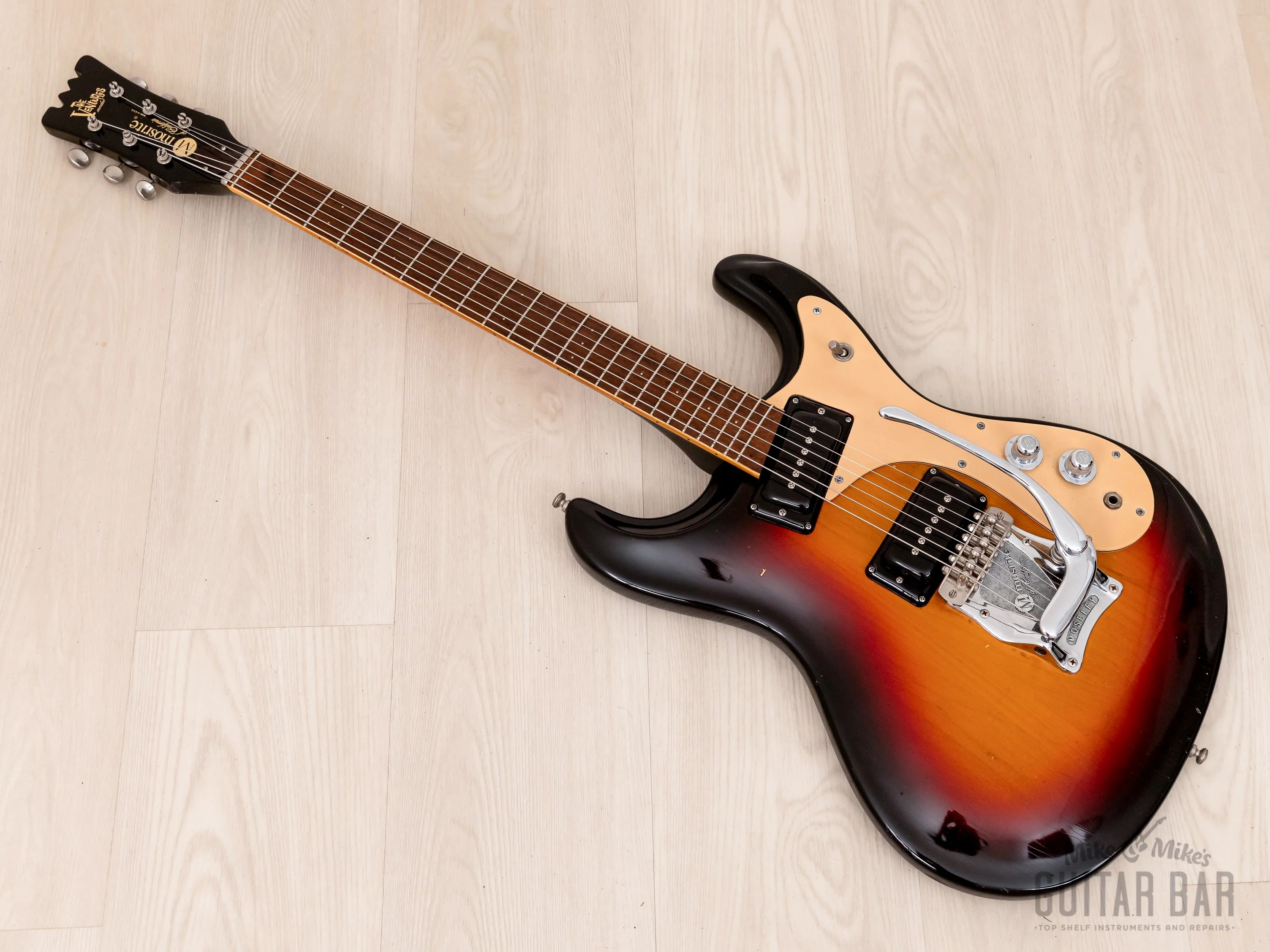 1978 Mosrite Ventures Model Vintage Guitar Sunburst w/ Moseley Vibrato, Case - Image 11
