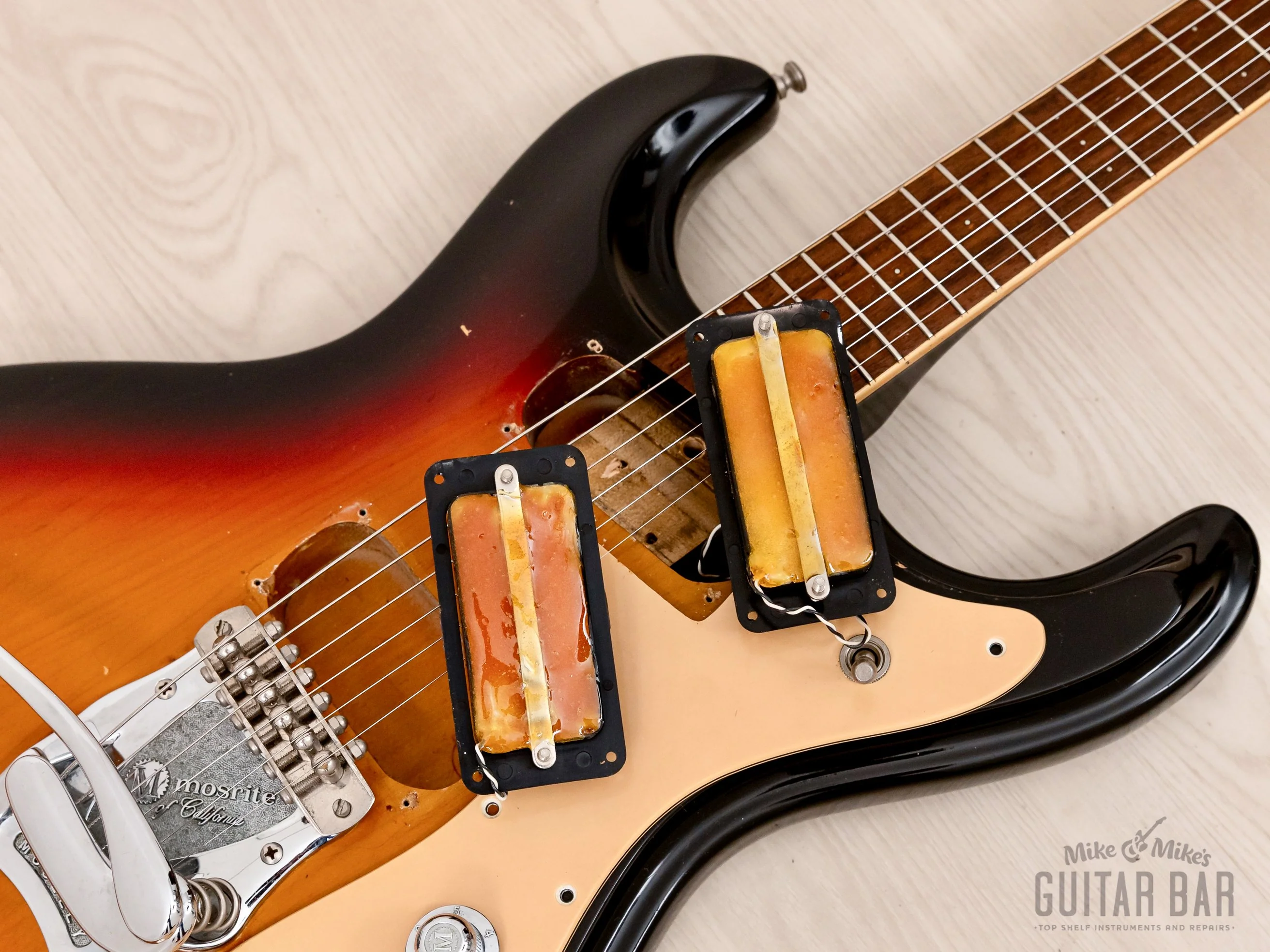 1978 Mosrite Ventures Model Vintage Guitar Sunburst w/ Moseley Vibrato, Case - Image 17