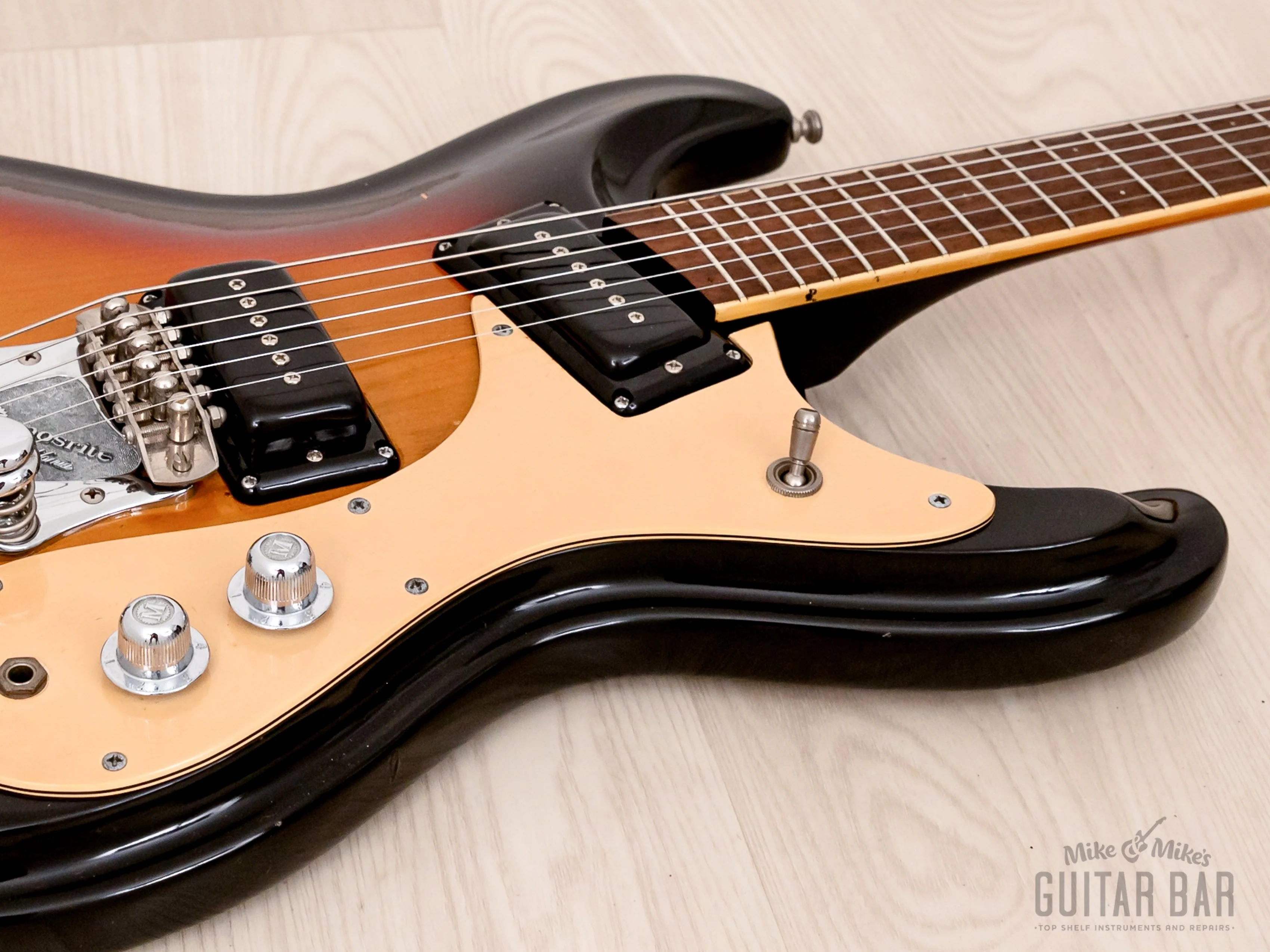 1978 Mosrite Ventures Model Vintage Guitar Sunburst w/ Moseley Vibrato, Case - Image 6