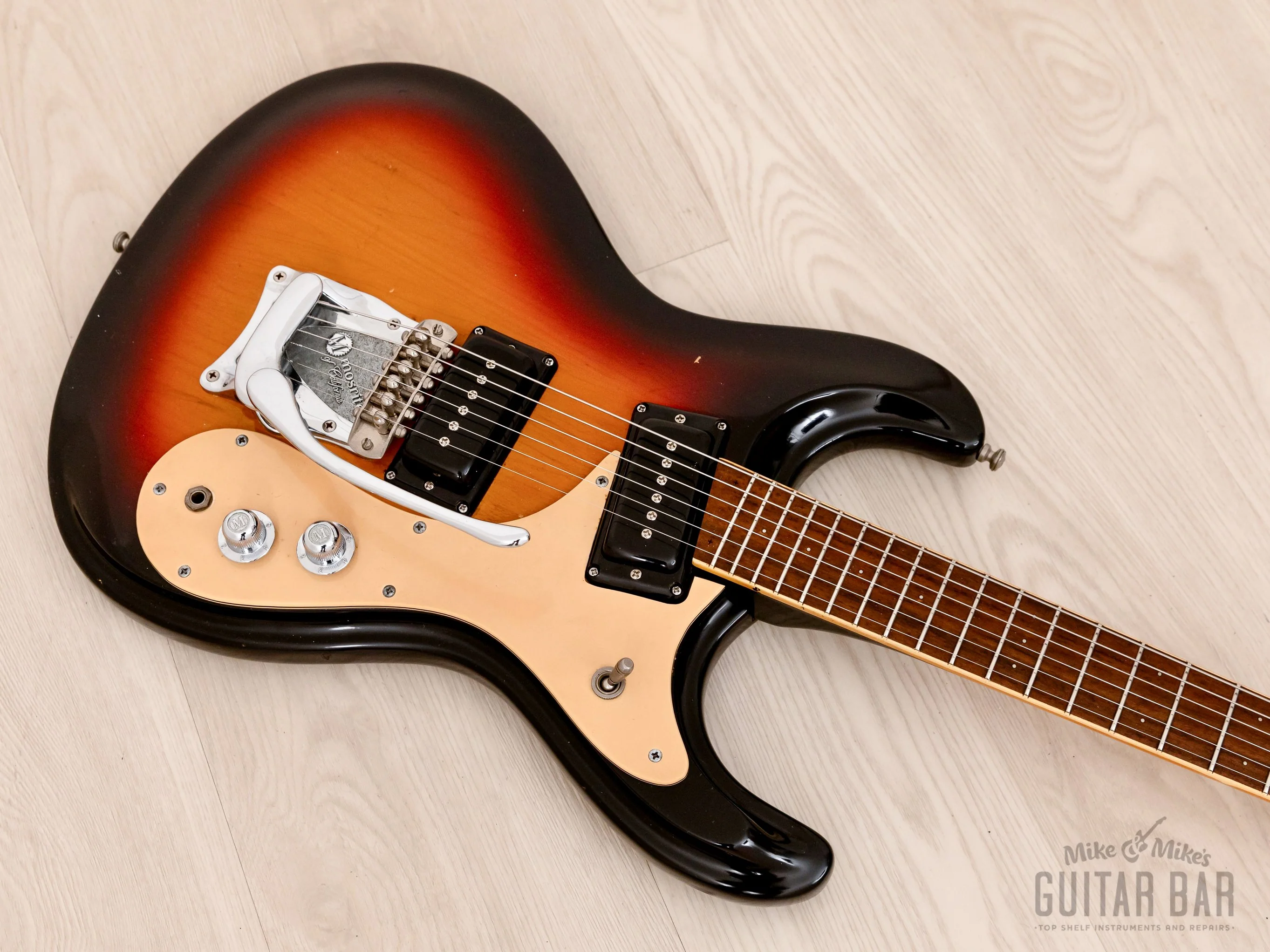 1978 Mosrite Ventures Model Vintage Guitar Sunburst w/ Moseley Vibrato, Case - Image 8