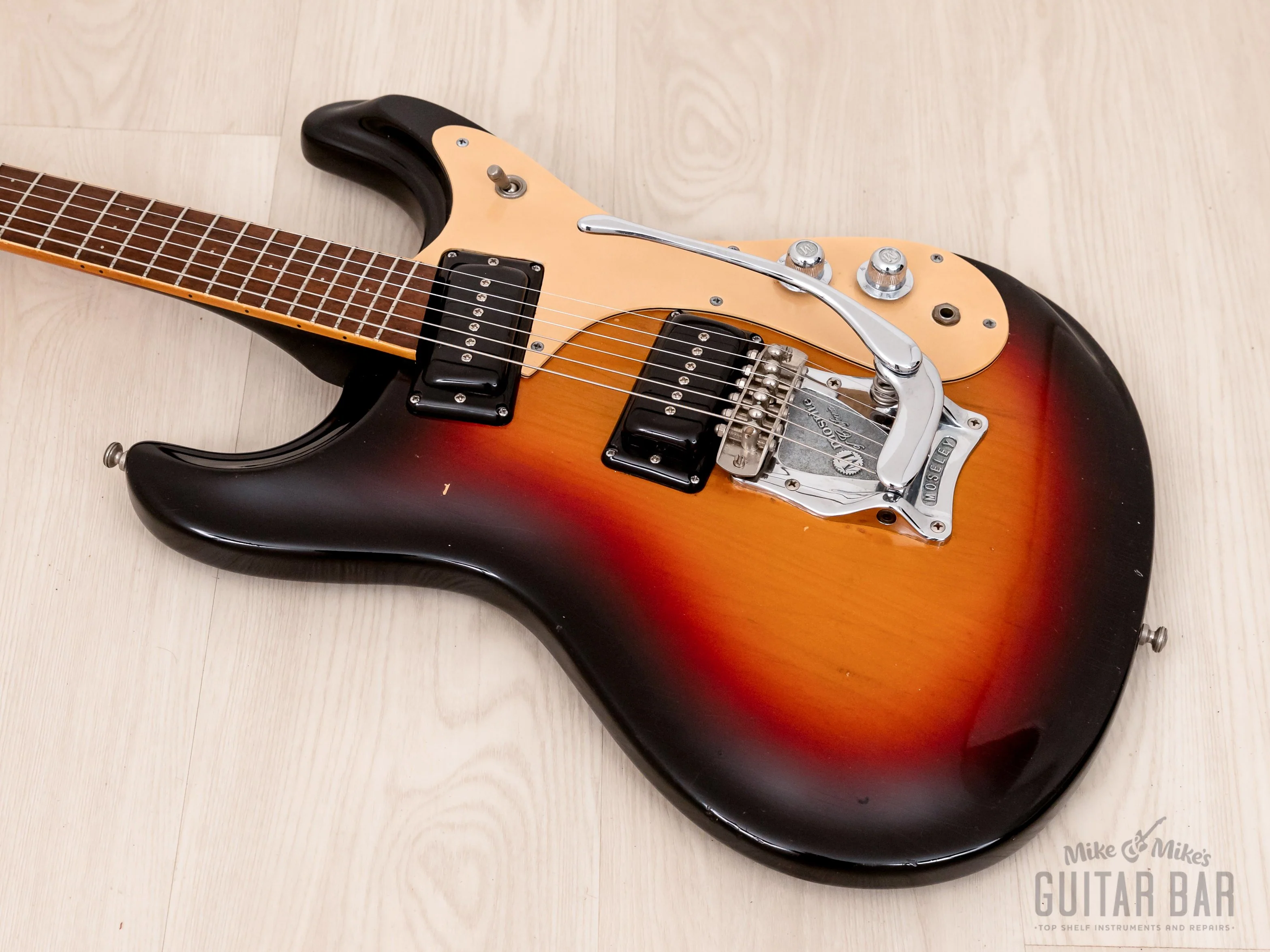 1978 Mosrite Ventures Model Vintage Guitar Sunburst w/ Moseley Vibrato, Case - Image 9