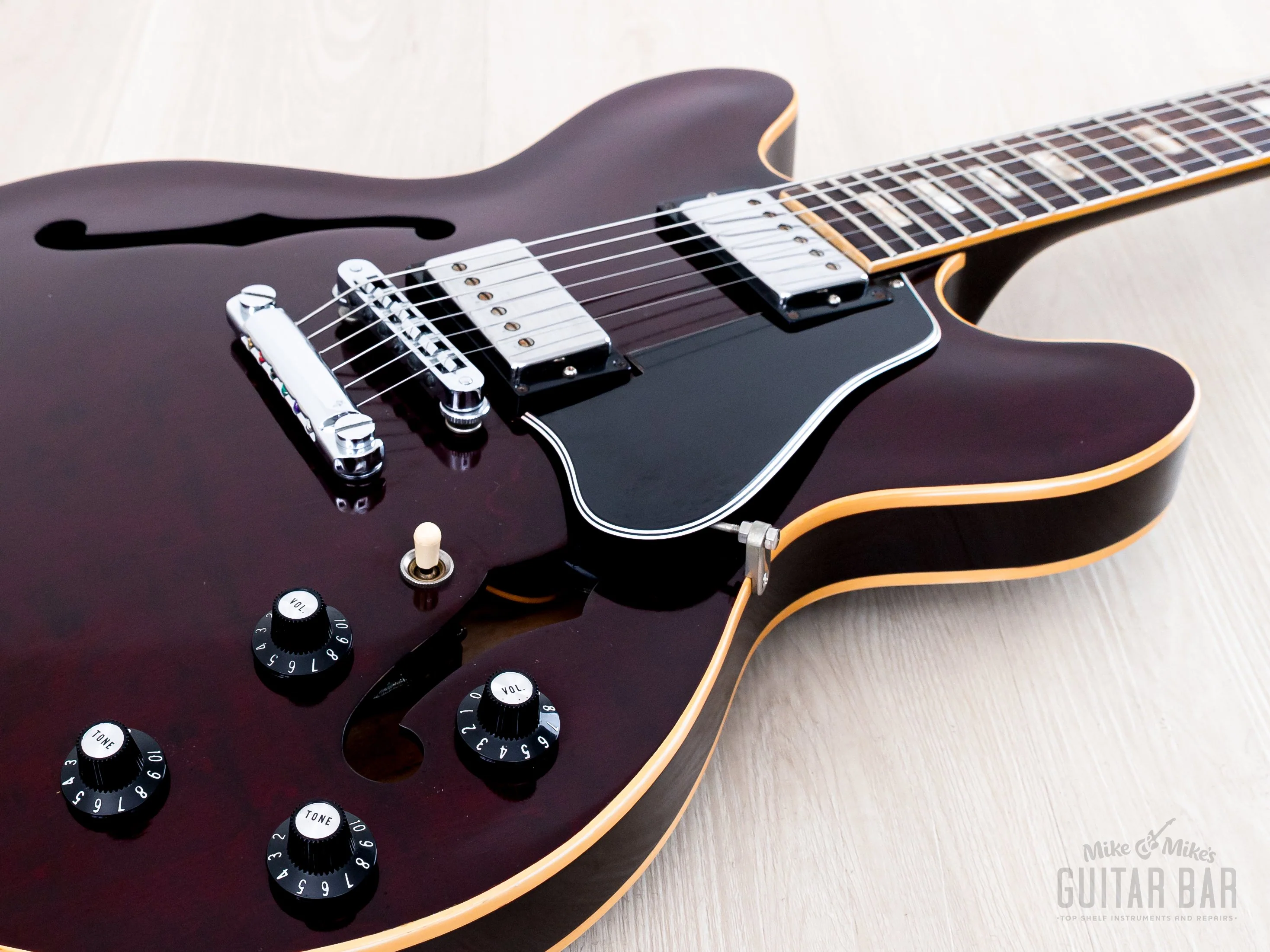 1979 Gibson ES-335 Vintage Semi-Hollow Guitar Wine Red, T-Tops & 1 11/16" Nut w/ Hangtags & Case - Image 7