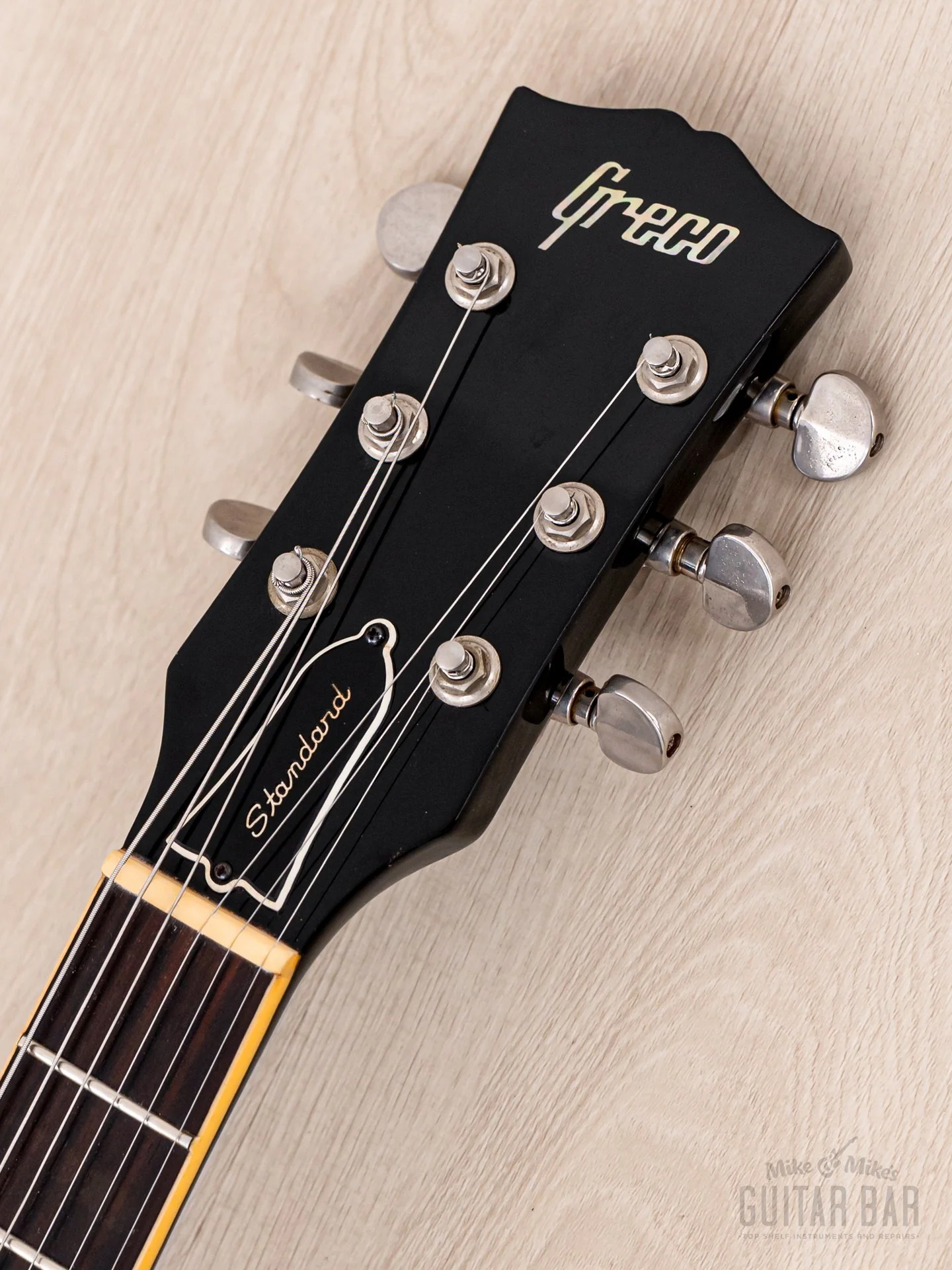 1979 Greco EG800 Standard Vintage Electric Guitar Black w/ Maxon PU-0 Humbuckers, Japan Fujigen - Image 4