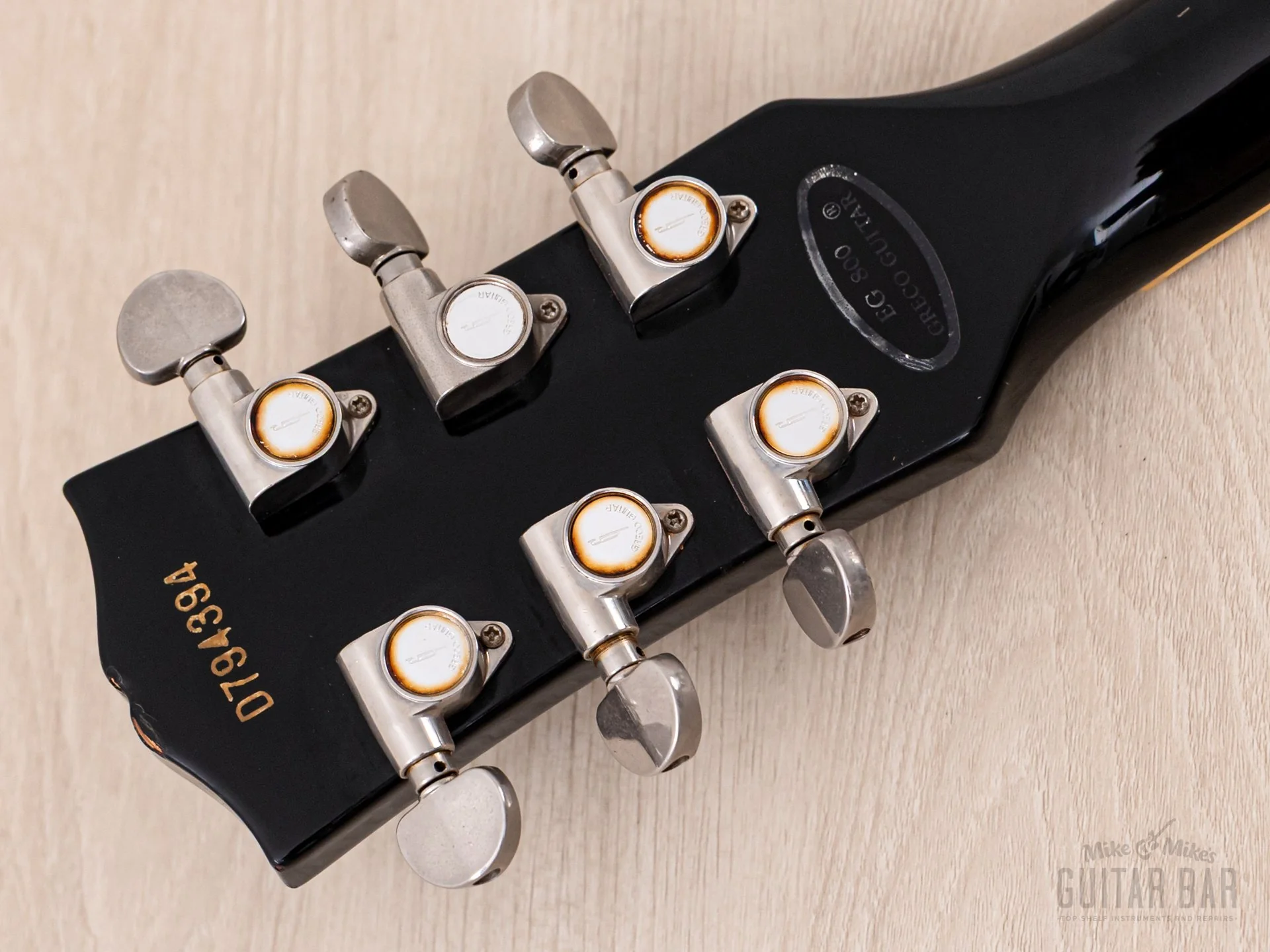 1979 Greco EG800 Standard Vintage Electric Guitar Black w/ Maxon PU-0 Humbuckers, Japan Fujigen - Image 5