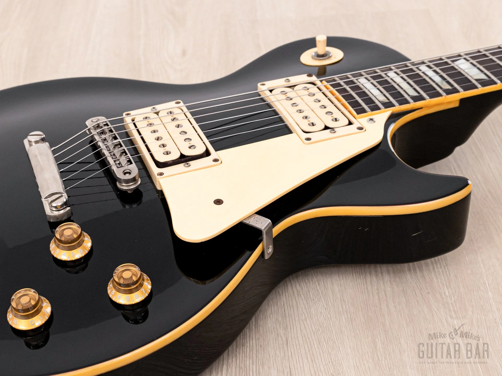 1979 Greco EG800 Standard Vintage Electric Guitar Black w/ Maxon PU-0 Humbuckers, Japan Fujigen - Image 6