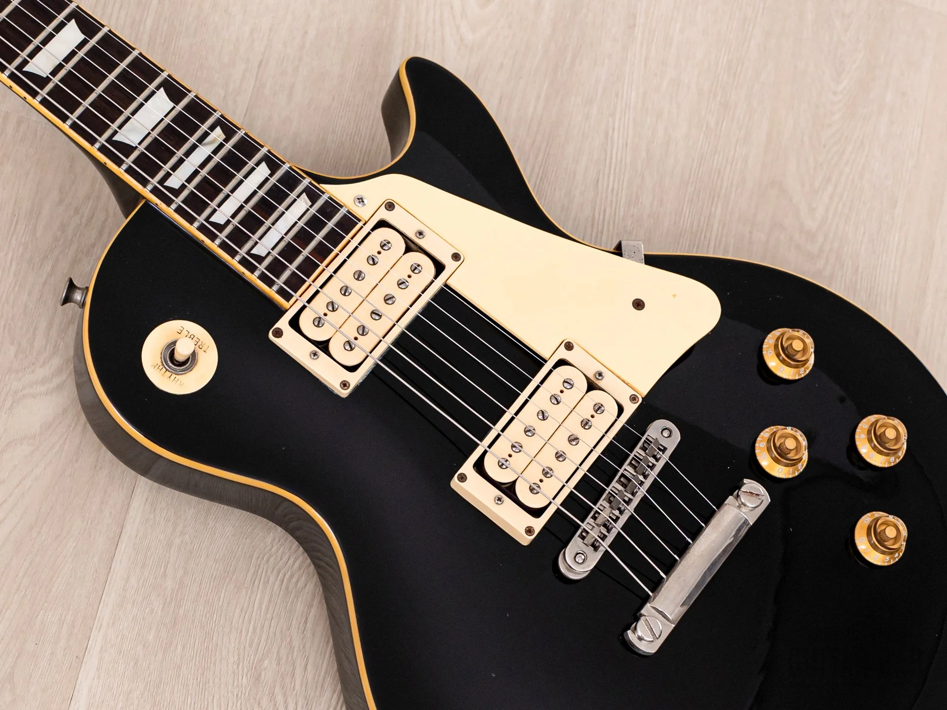 1979 Greco EG800 Standard Vintage Electric Guitar Black w/ Maxon PU-0 Humbuckers, Japan Fujigen - Image 7