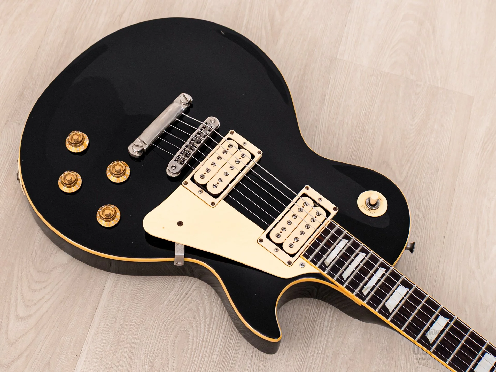 1979 Greco EG800 Standard Vintage Electric Guitar Black w/ Maxon PU-0 Humbuckers, Japan Fujigen - Image 8