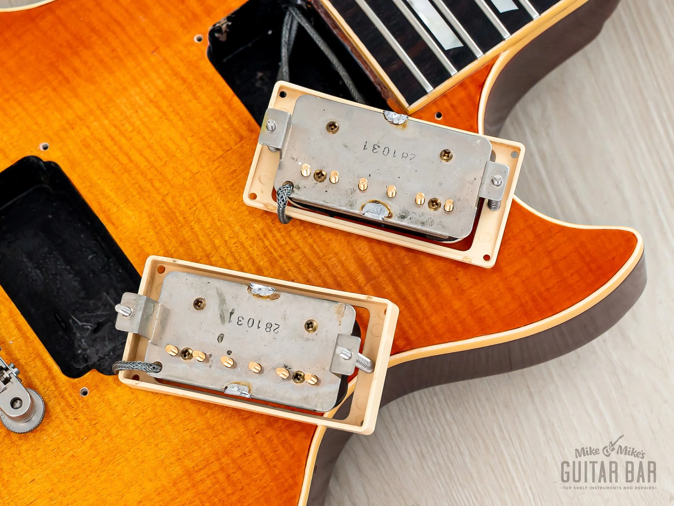 1979 Greco EG850 Limited Edition Flame Top Burst Cherry Sunburst w/ Ebony Board, Maxon PU-2s & Case, Japan Fujigen - Image 17