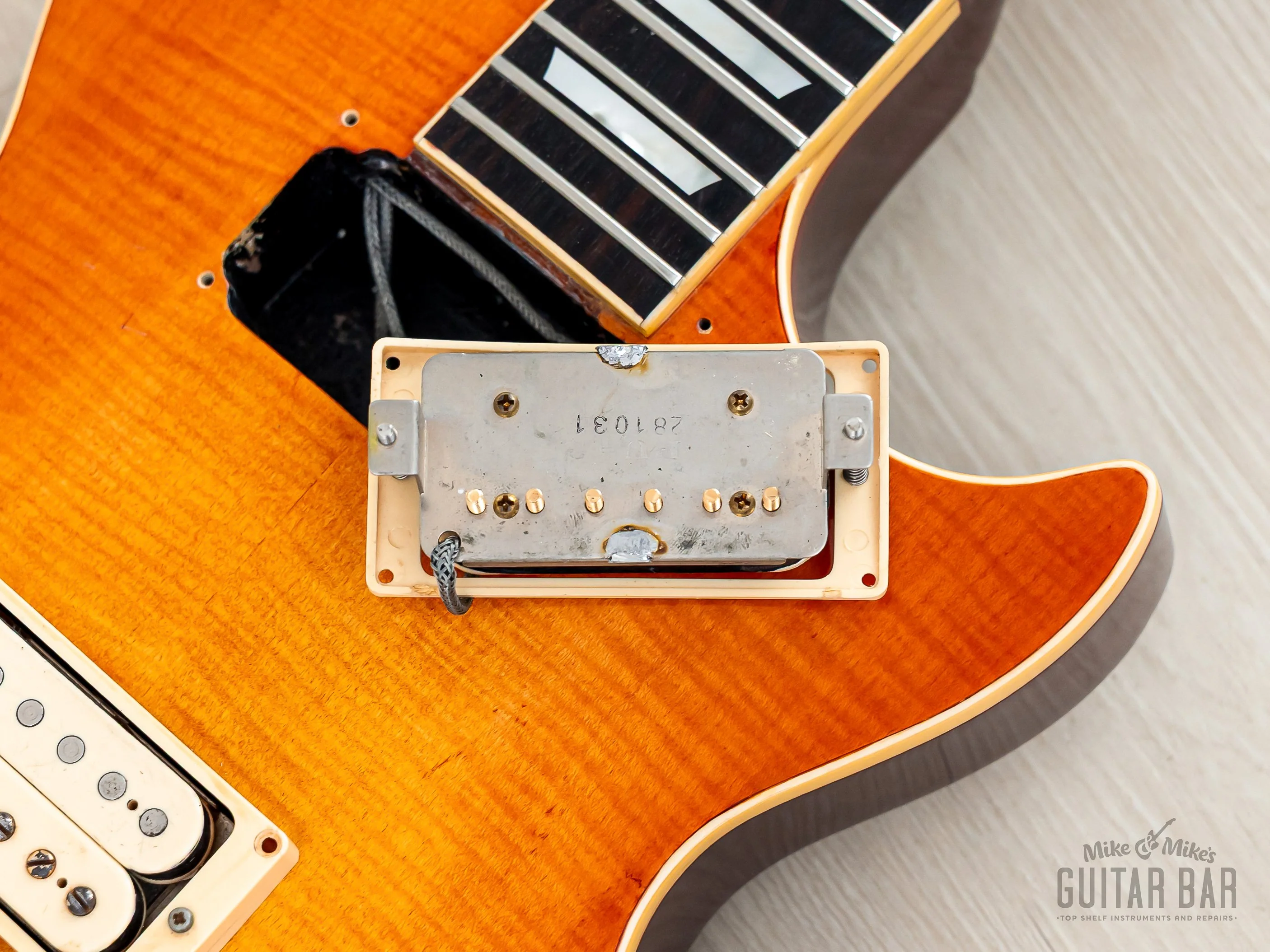 1979 Greco EG850 Limited Edition Flame Top Burst Cherry Sunburst w/ Ebony Board, Maxon PU-2s & Case, Japan Fujigen - Image 18