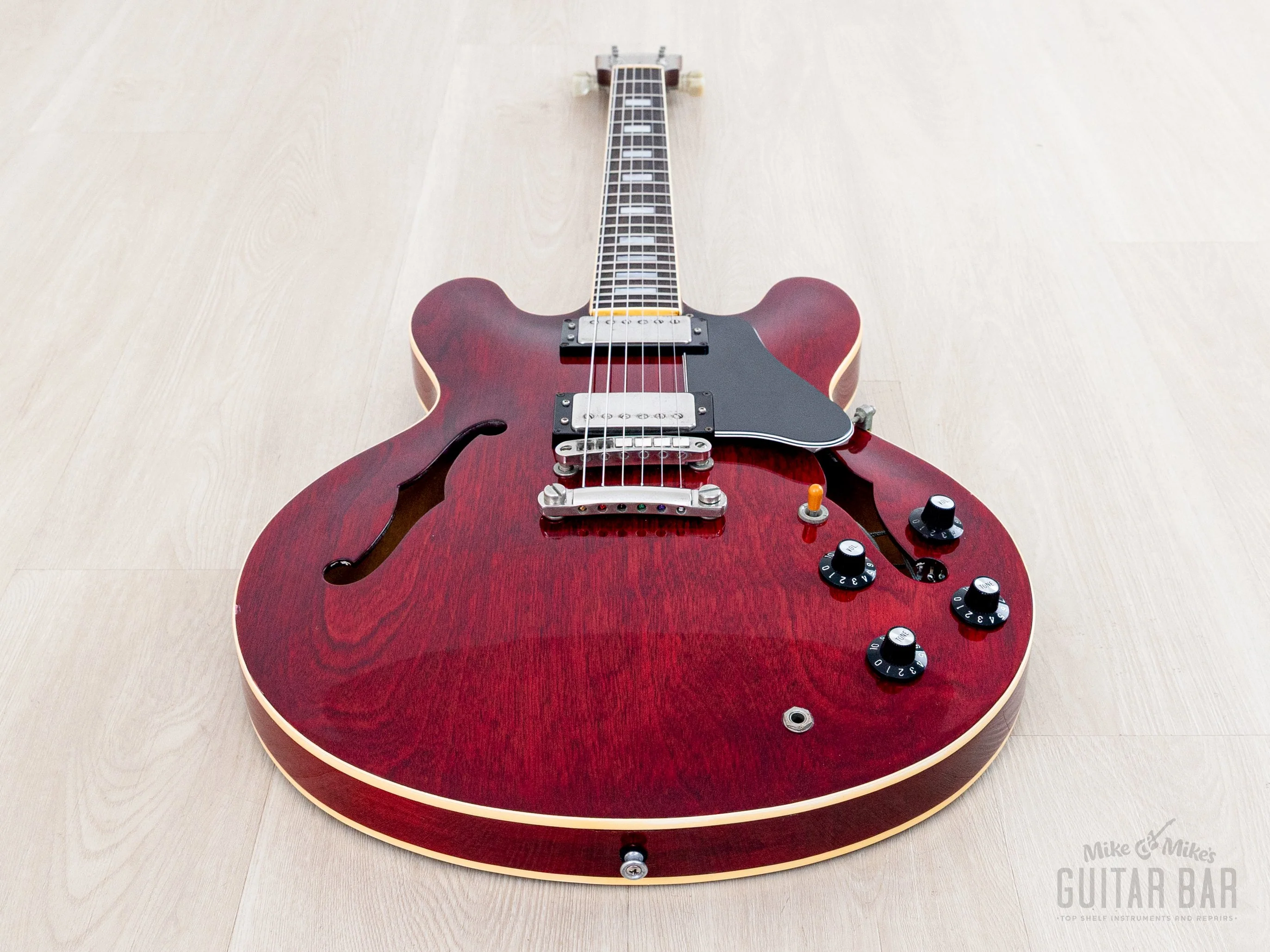 1979 Greco SA-550 Vintage ES Guitar Cherry, Near-Mint w/ Maxon U-1000 & Case, Japan Fujigen - Image 10
