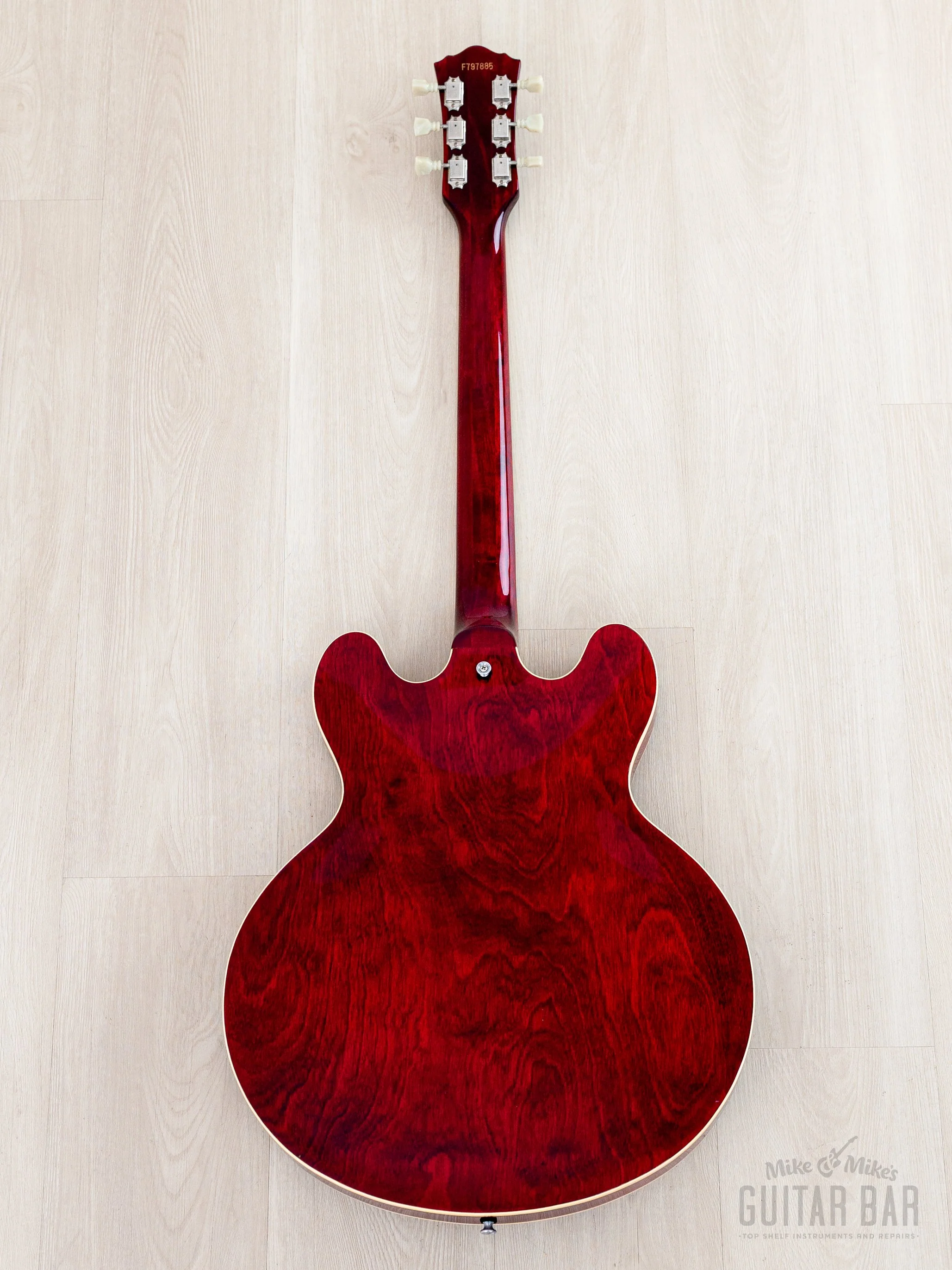 1979 Greco SA-550 Vintage ES Guitar Cherry, Near-Mint w/ Maxon U-1000 & Case, Japan Fujigen - Image 3