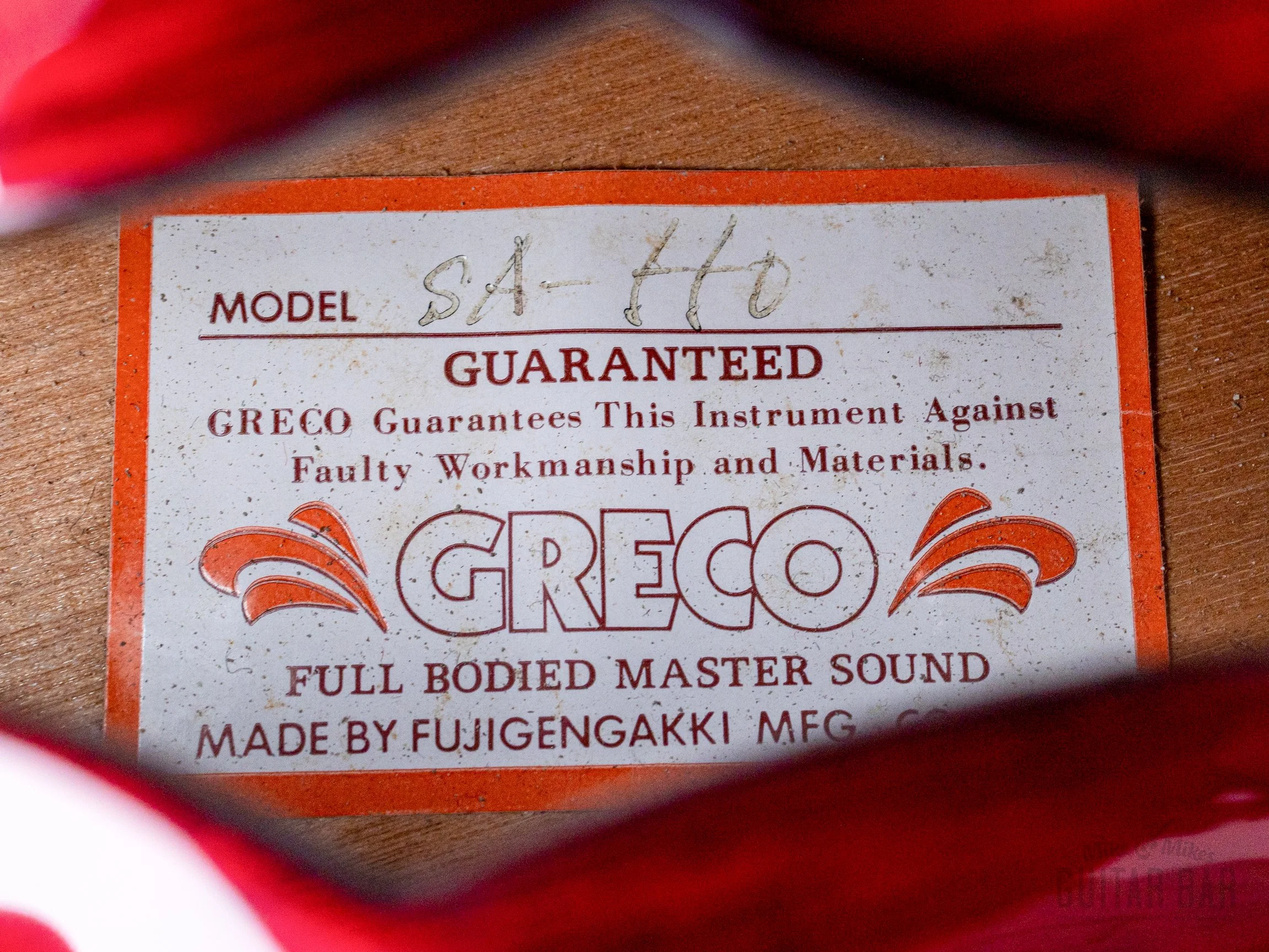 1979 Greco SA-550 Vintage ES Guitar Cherry, Near-Mint w/ Maxon U-1000 & Case, Japan Fujigen - Image 6