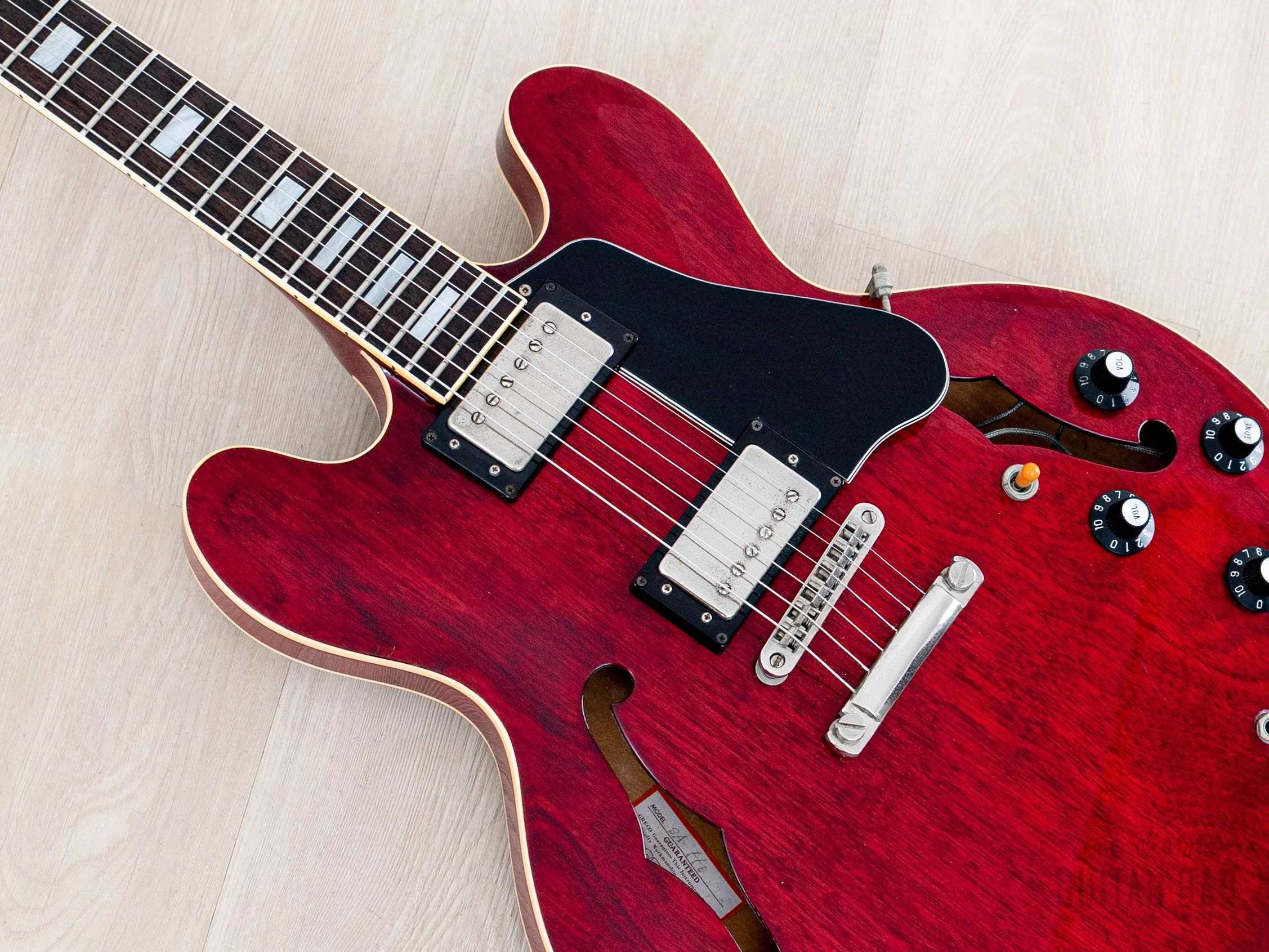 1979 Greco SA-550 Vintage ES Guitar Cherry, Near-Mint w/ Maxon U-1000 & Case, Japan Fujigen - Image 8