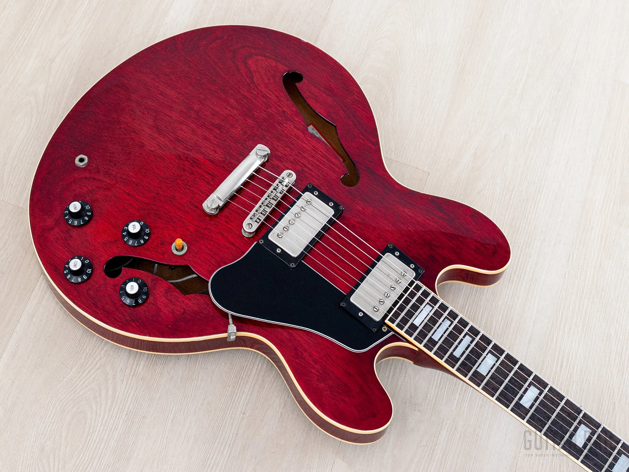 1979 Greco SA-550 Vintage ES Guitar Cherry, Near-Mint w/ Maxon U-1000 & Case, Japan Fujigen - Image 9