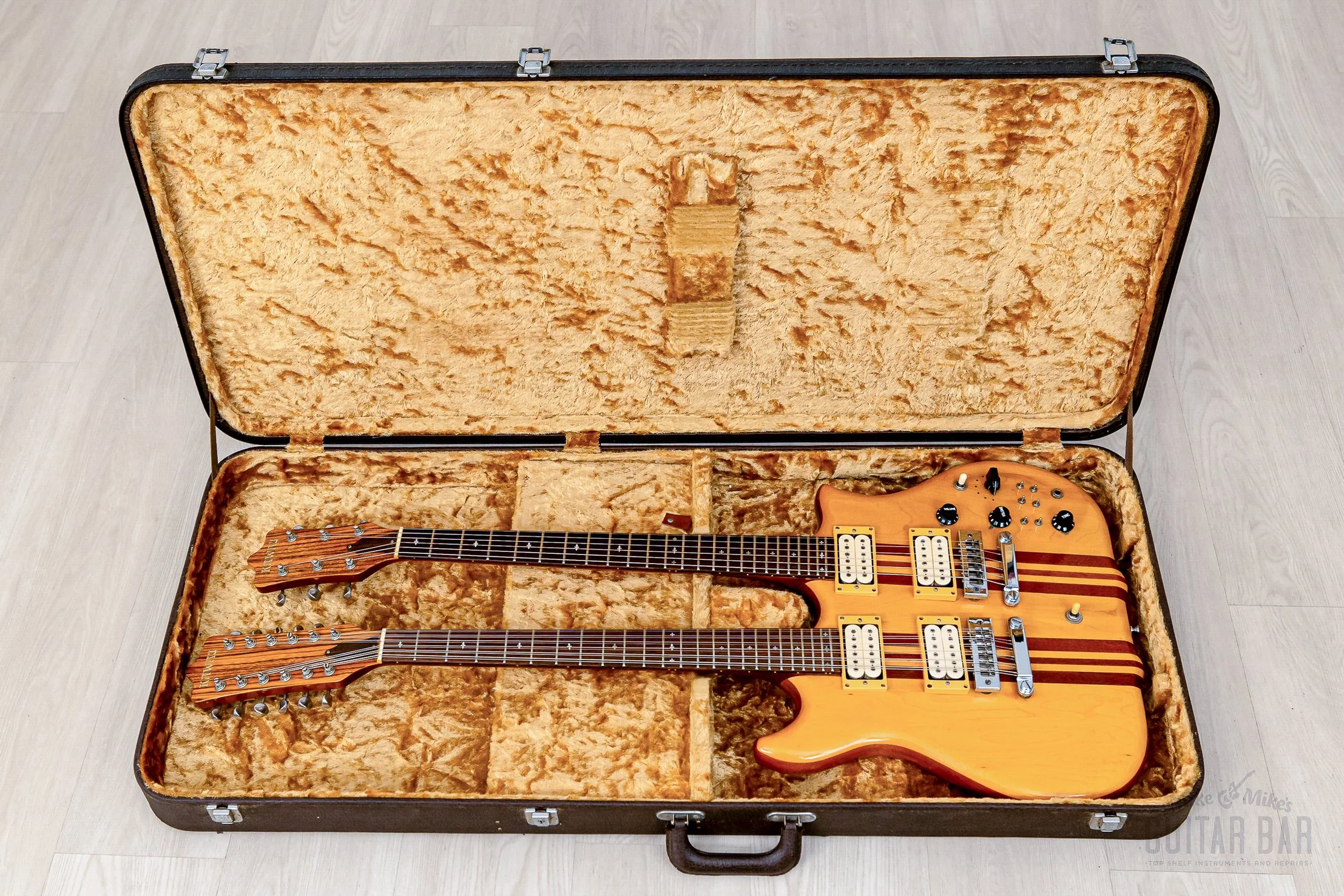 1979 Kawai F-1 Double Neck Vintage Guitar Natural, Neck Through w/ Case - Image 16