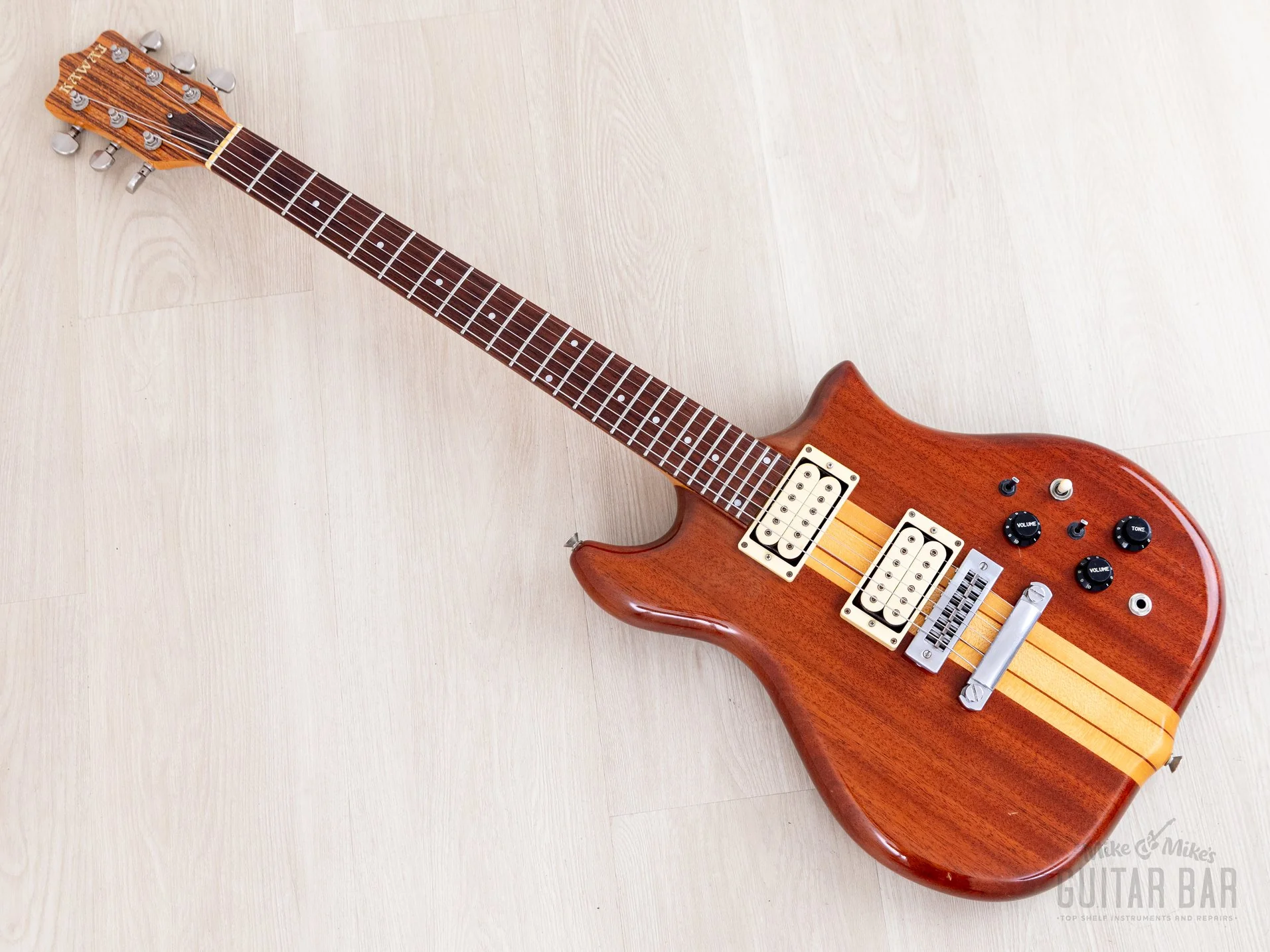 1979 Kawai F-1 Jr Vintage Neck Through Electric Guitar, Stainless Steel 24 Fret, Japan - Image 11