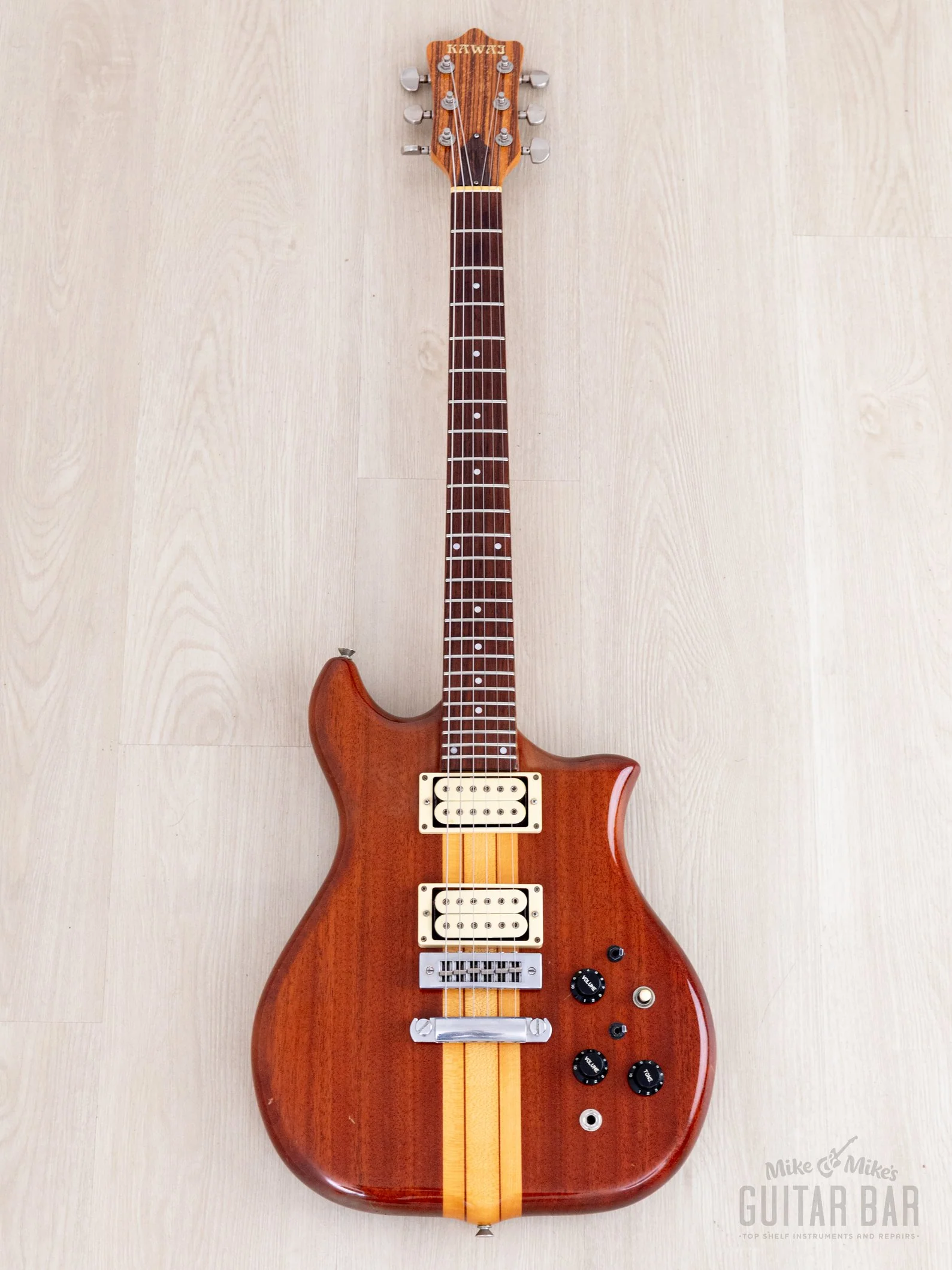 1979 Kawai F-1 Jr Vintage Neck Through Electric Guitar, Stainless Steel 24 Fret, Japan - Image 2