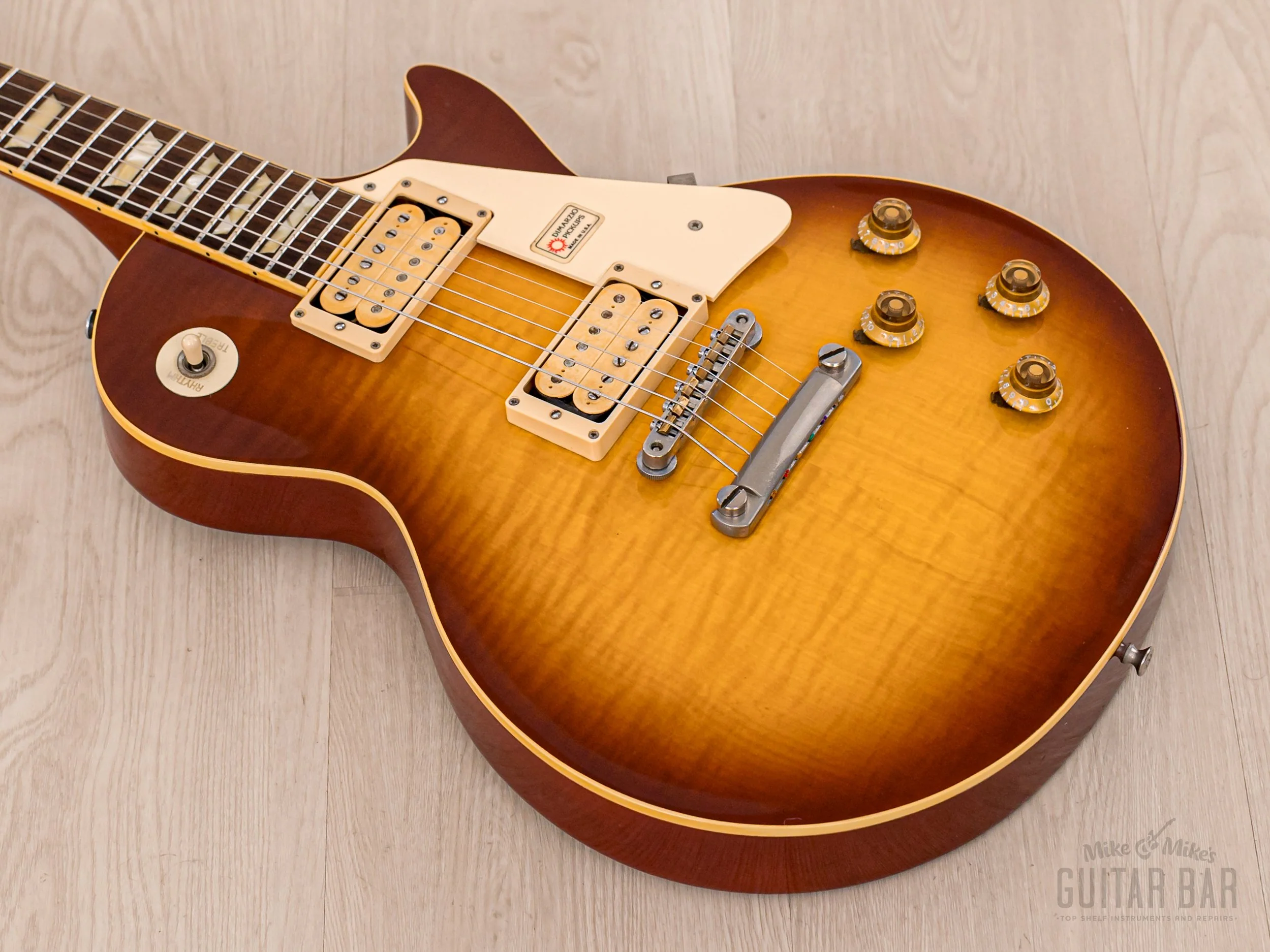 1979 Tokai Les Paul Reborn “Love Rock” LS-120 OS Flame Top Sunburst Lacquer w/ DiMarzio PAFs, Case - Image 9
