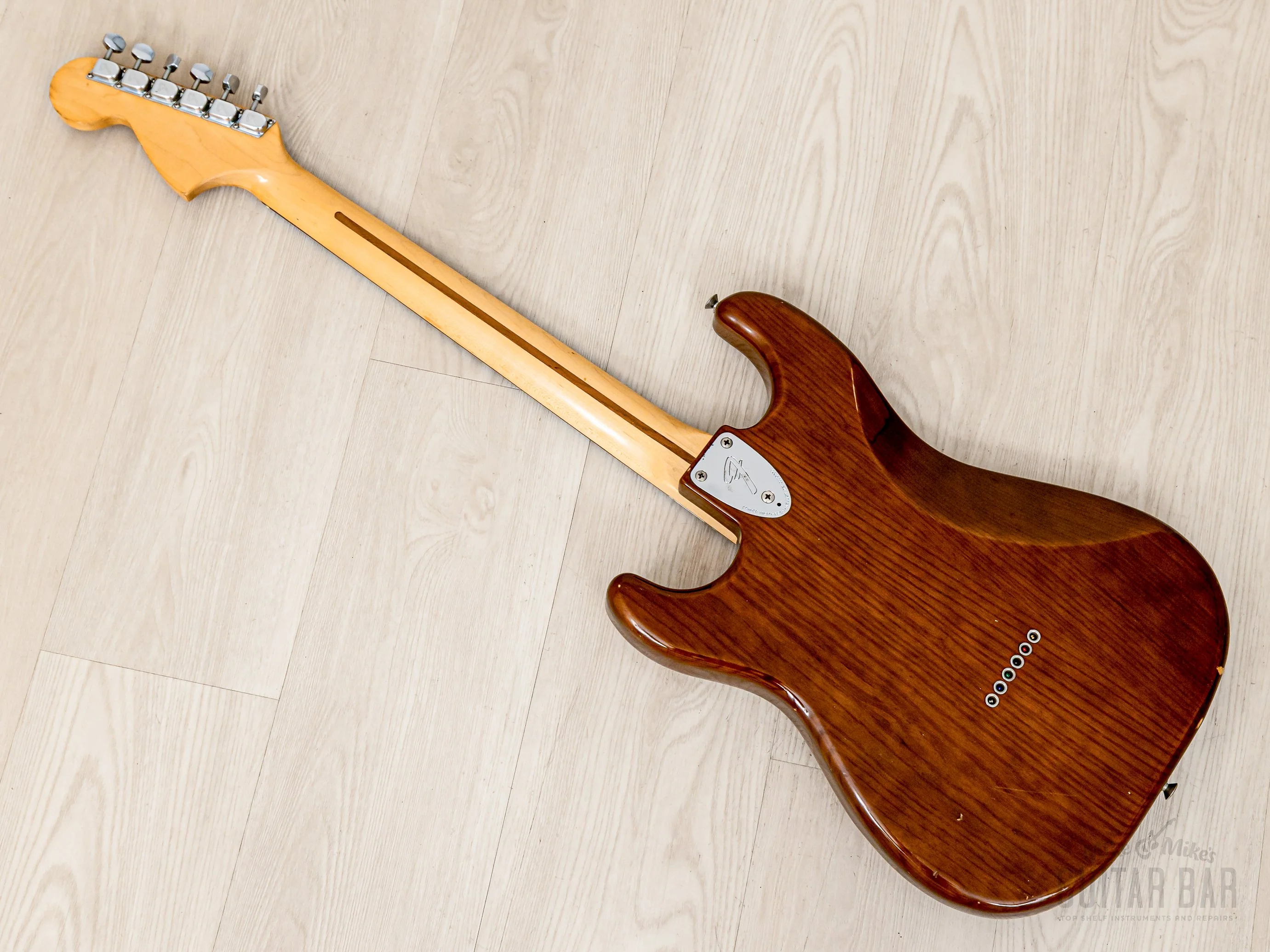 1980 Fender Stratocaster Hardtail Vintage Guitar Mocha, Schecter Dream Machine Mods w/ F500T Pickups, Case - Image 13