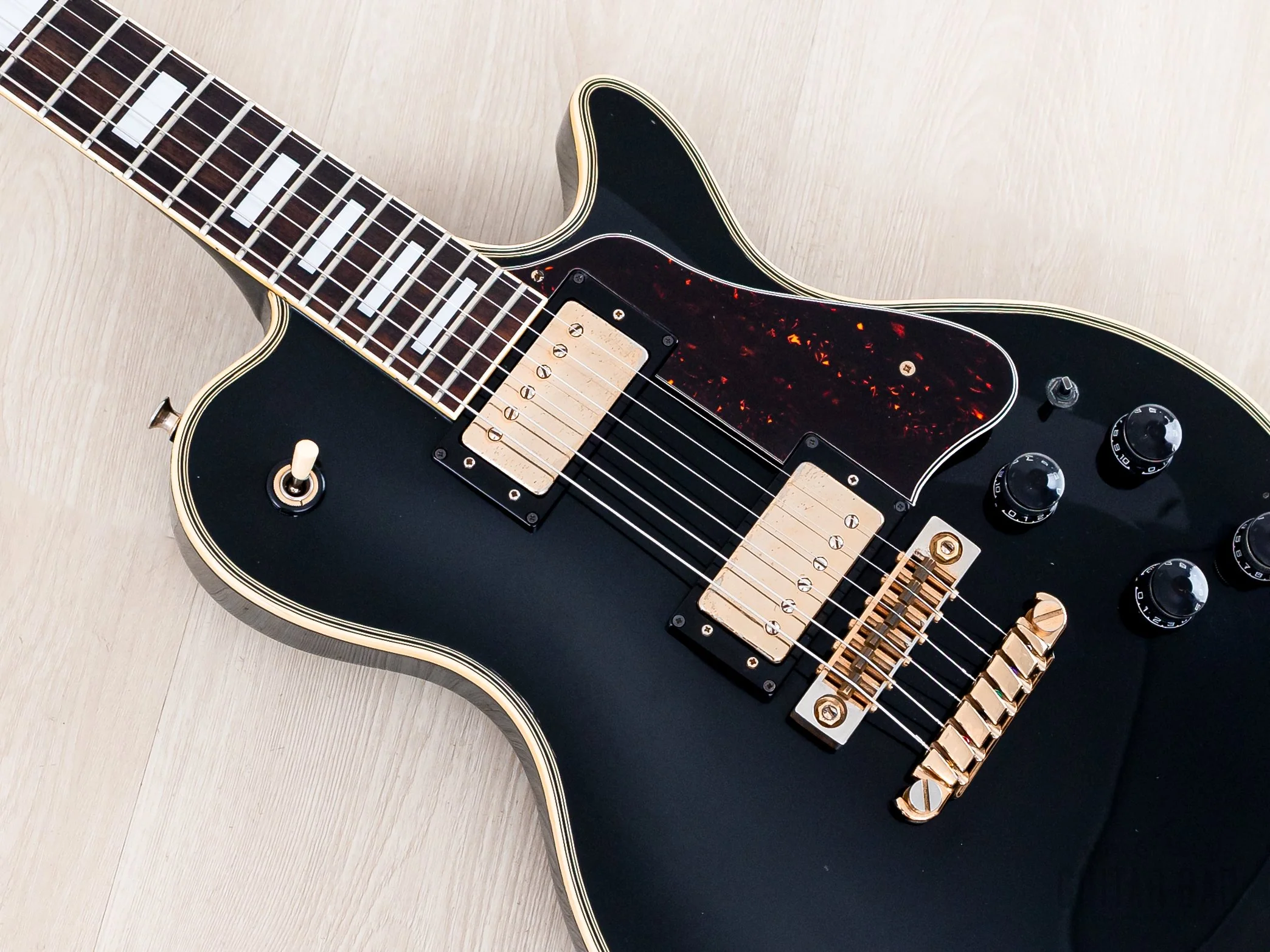 1980 Ibanez PF350 Vintage Guitar Black, 100% Original w/ Case - Image 7