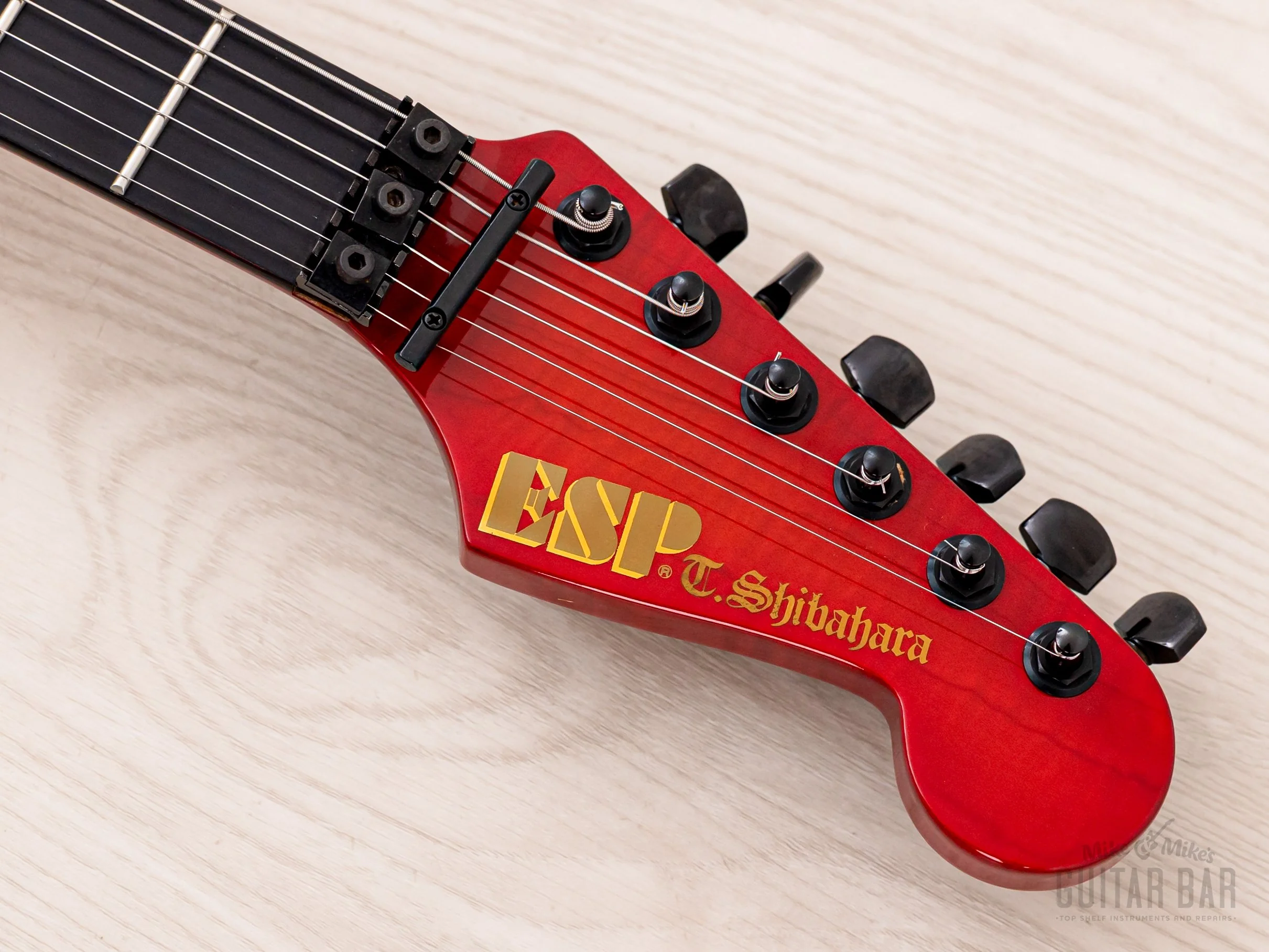 1980s ESP Custom Shop Vintage Superstrat “T. Shibahara” Pink Sunburst w/ Floyd Rose, Dimarzio & Case - Image 4