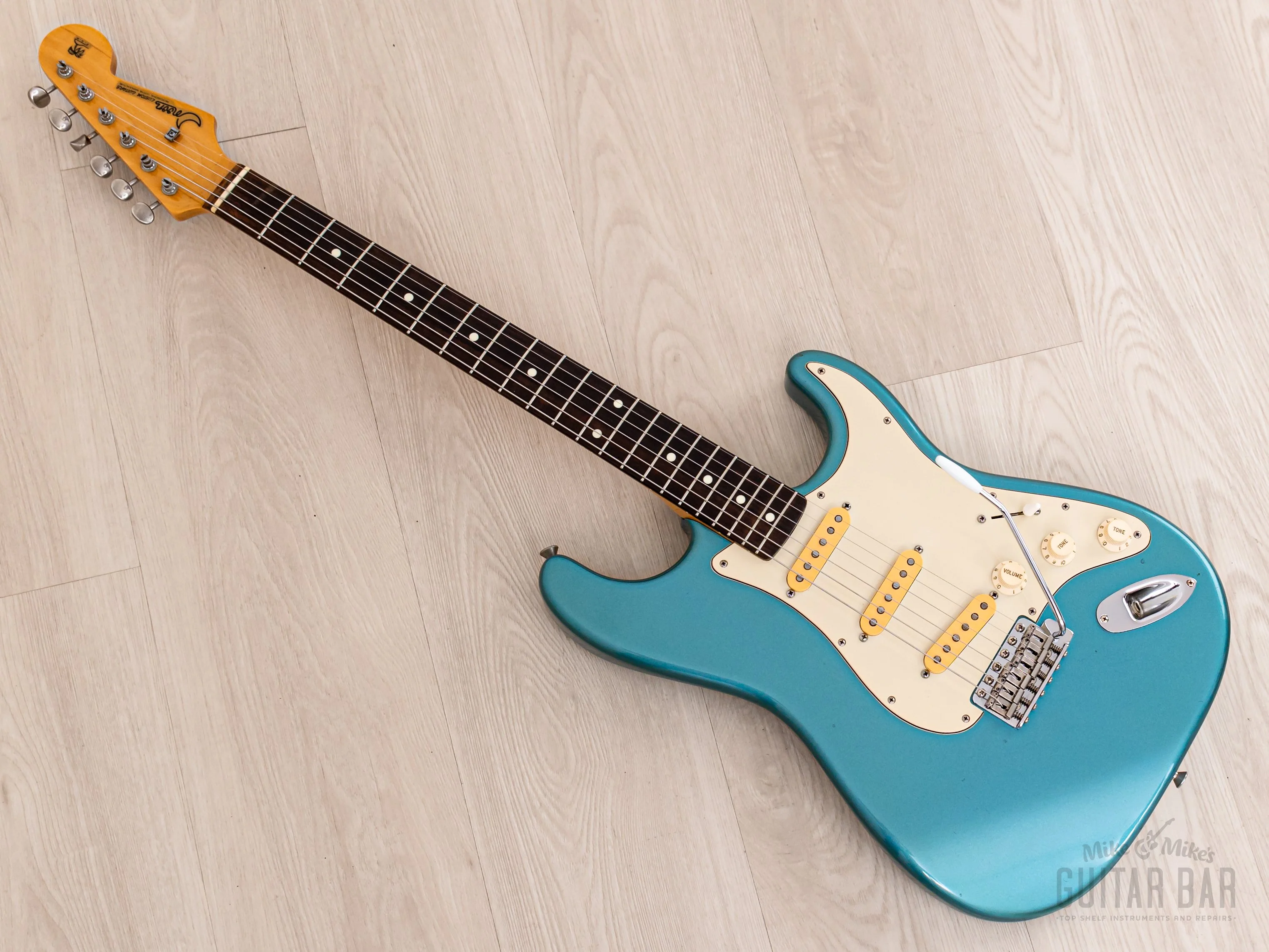 1980s PGM Moon ST-248 S-Style Guitar Lake Placid Blue w/ Seymour Duncan SSL-1 & Case, Japan - Image 11