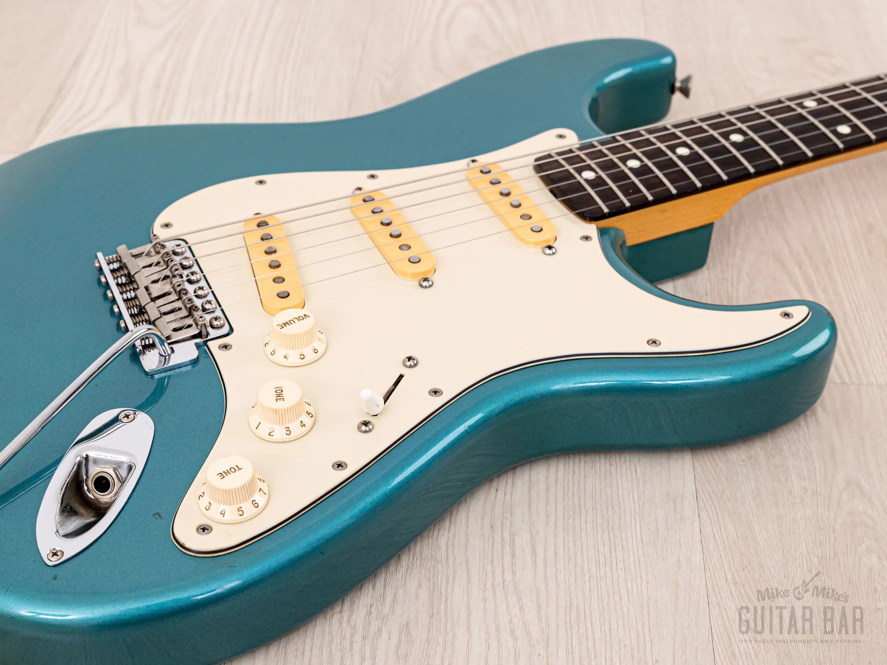 1980s PGM Moon ST-248 S-Style Guitar Lake Placid Blue w/ Seymour Duncan SSL-1 & Case, Japan - Image 6