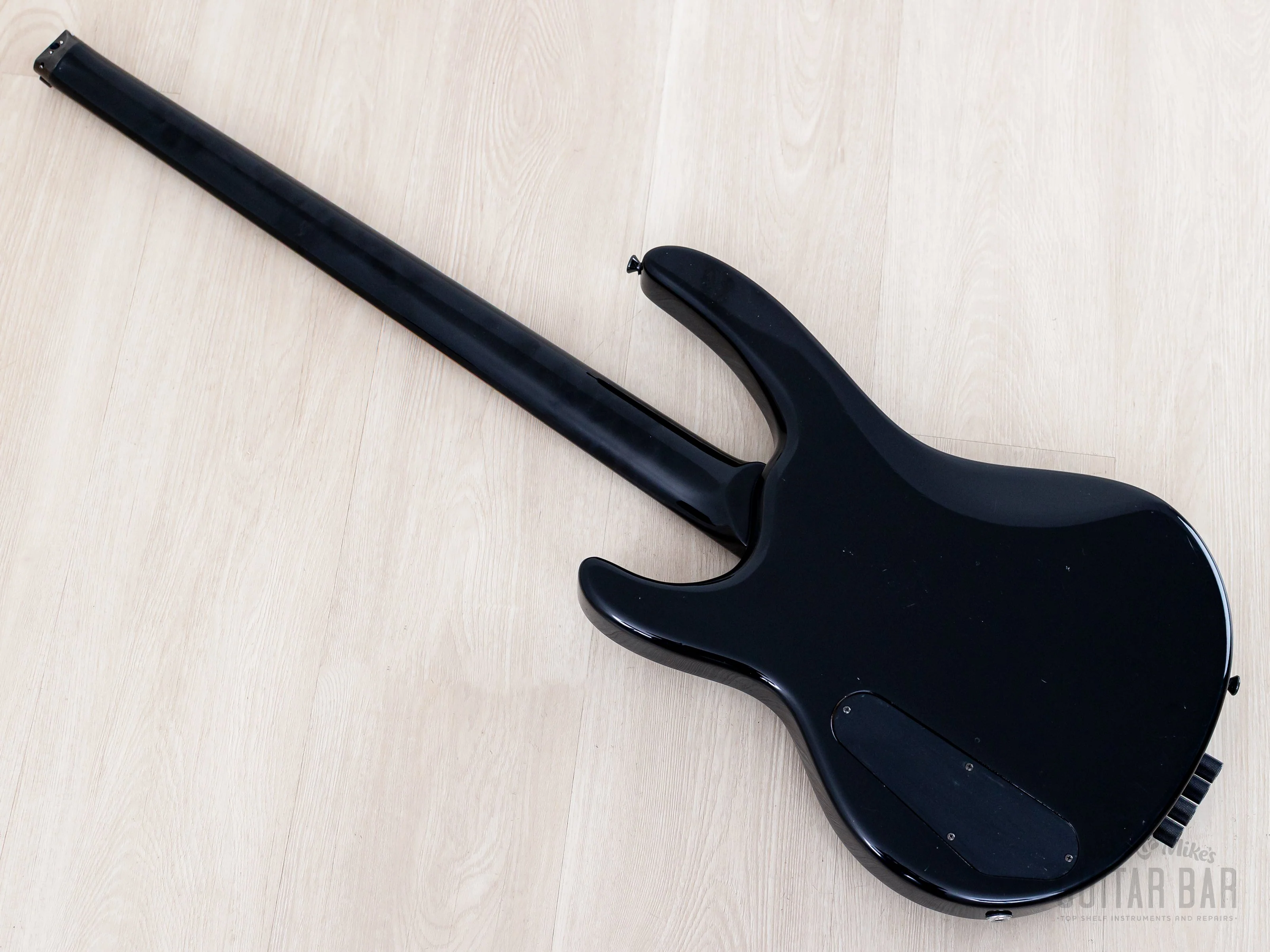1980s Washburn Force 42 Vintage Headless Bass Black w/ Flight Case - Image 12