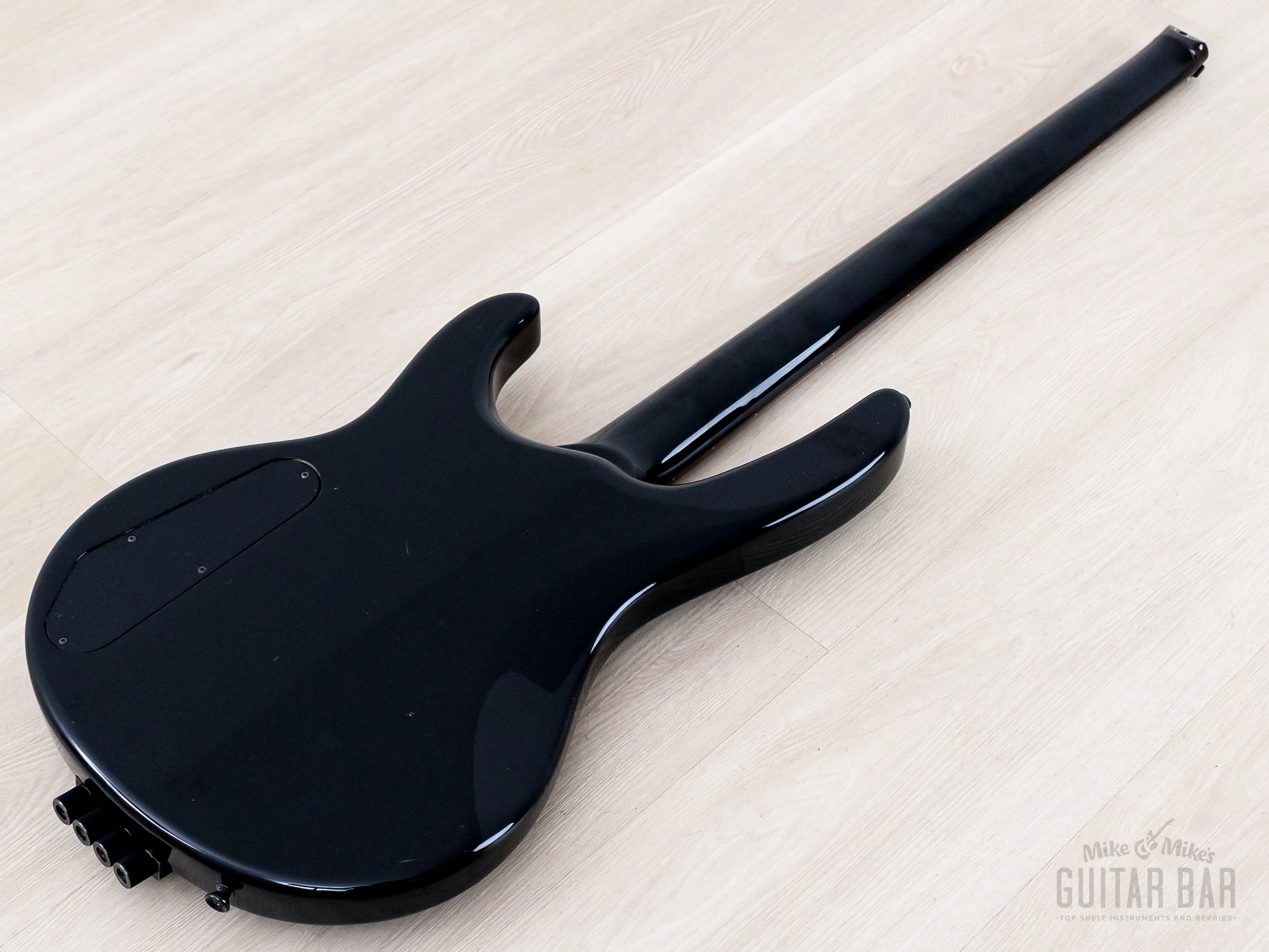 1980s Washburn Force 42 Vintage Headless Bass Black w/ Flight Case - Image 13
