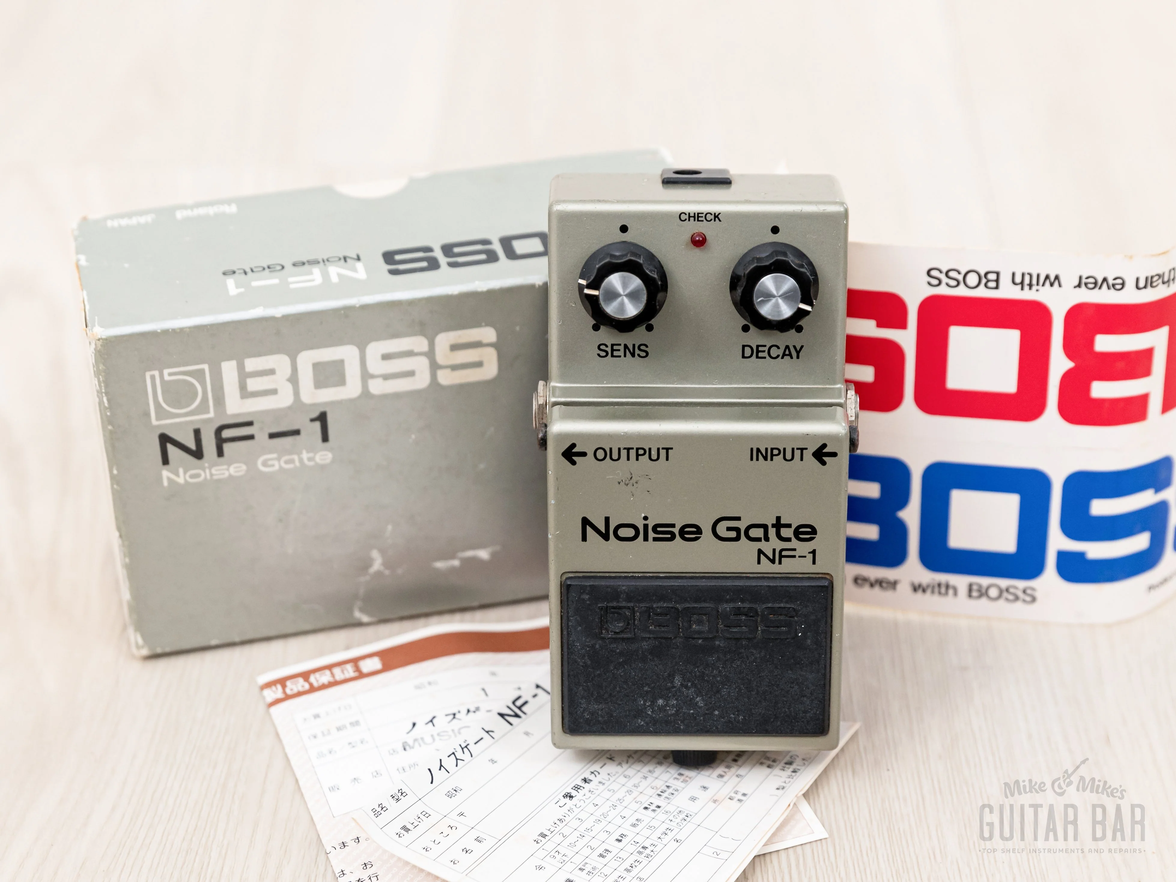1981 Boss NF-1 Noise Gate Guitar Effects Pedal Black Label Japan w/ Box, Paperwork