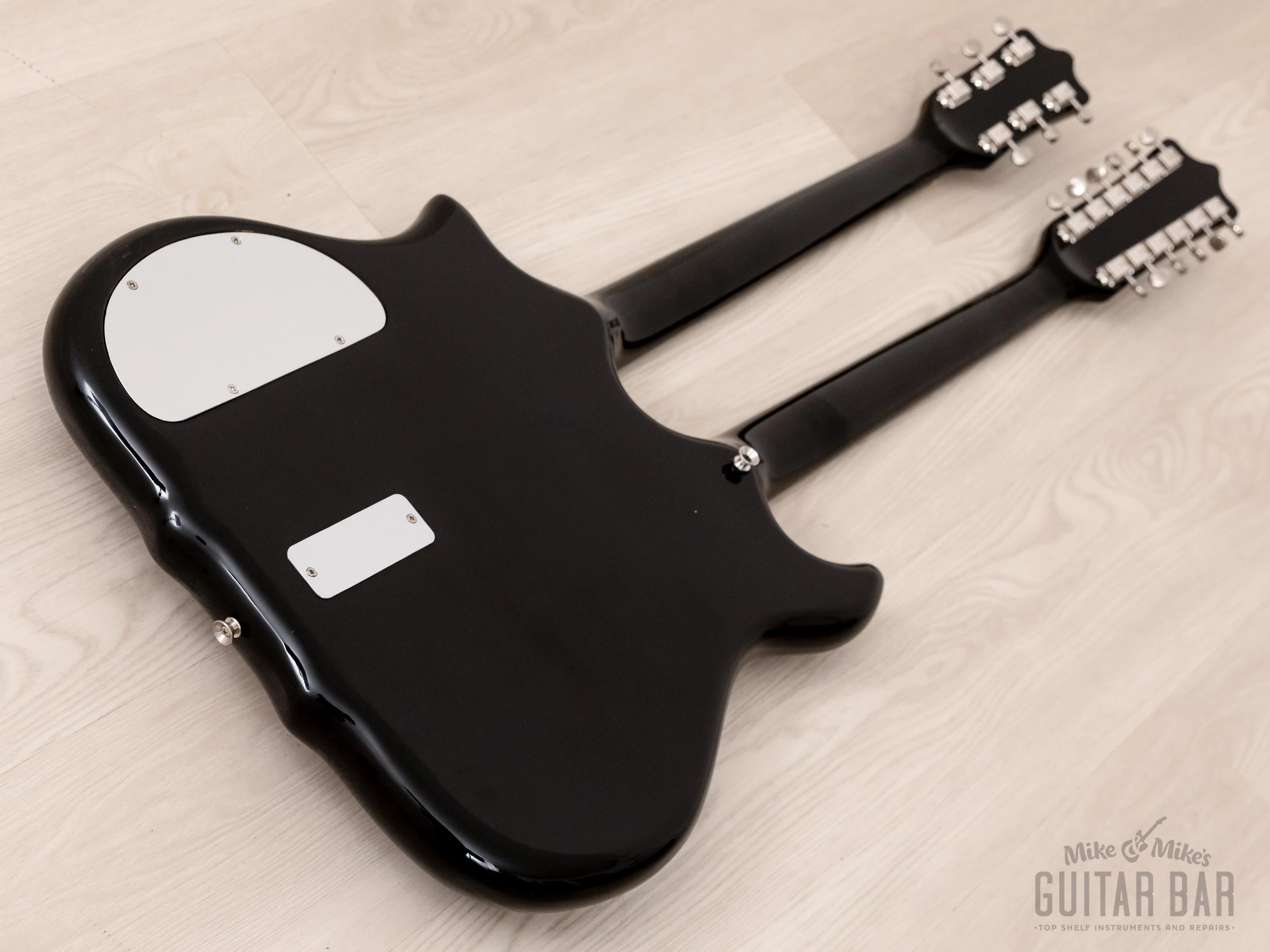 1981 Kawai F-1 Double Neck Vintage Guitar Black Near-Mint w/ Case, Hangtags - Image 13