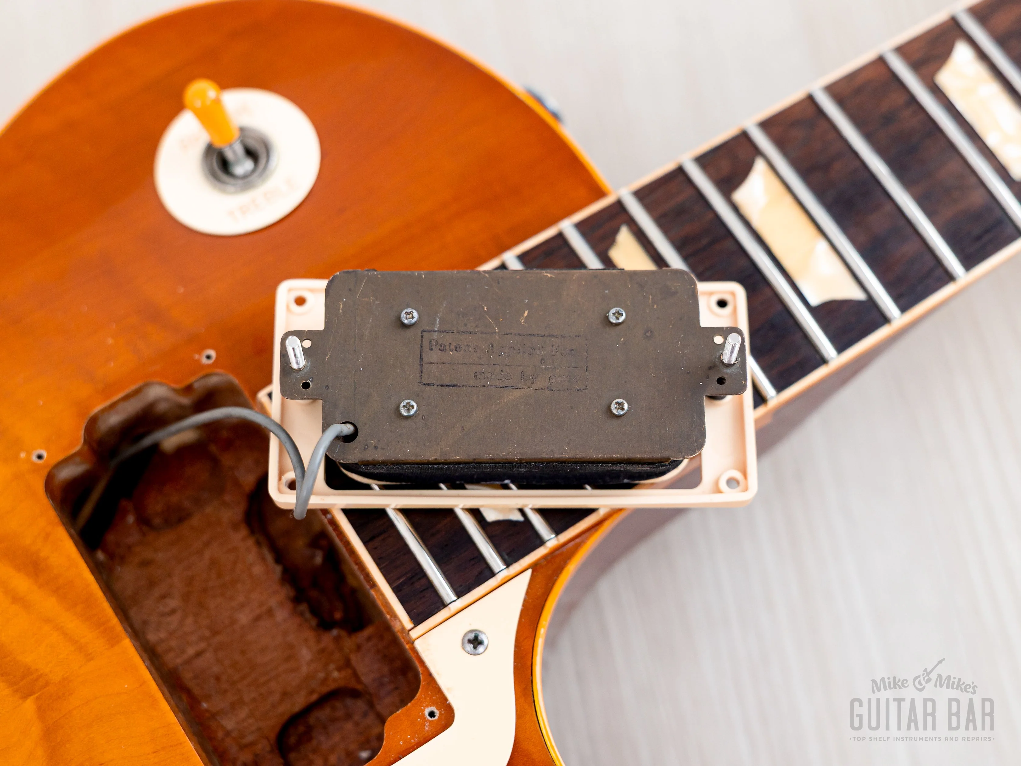 1981 Tokai Love Rock LS-200 Flame Top Burst Vintage Guitar Trans Amber w/ Zebra Goto Humbuckers, Lifton-Style Case - Image 18