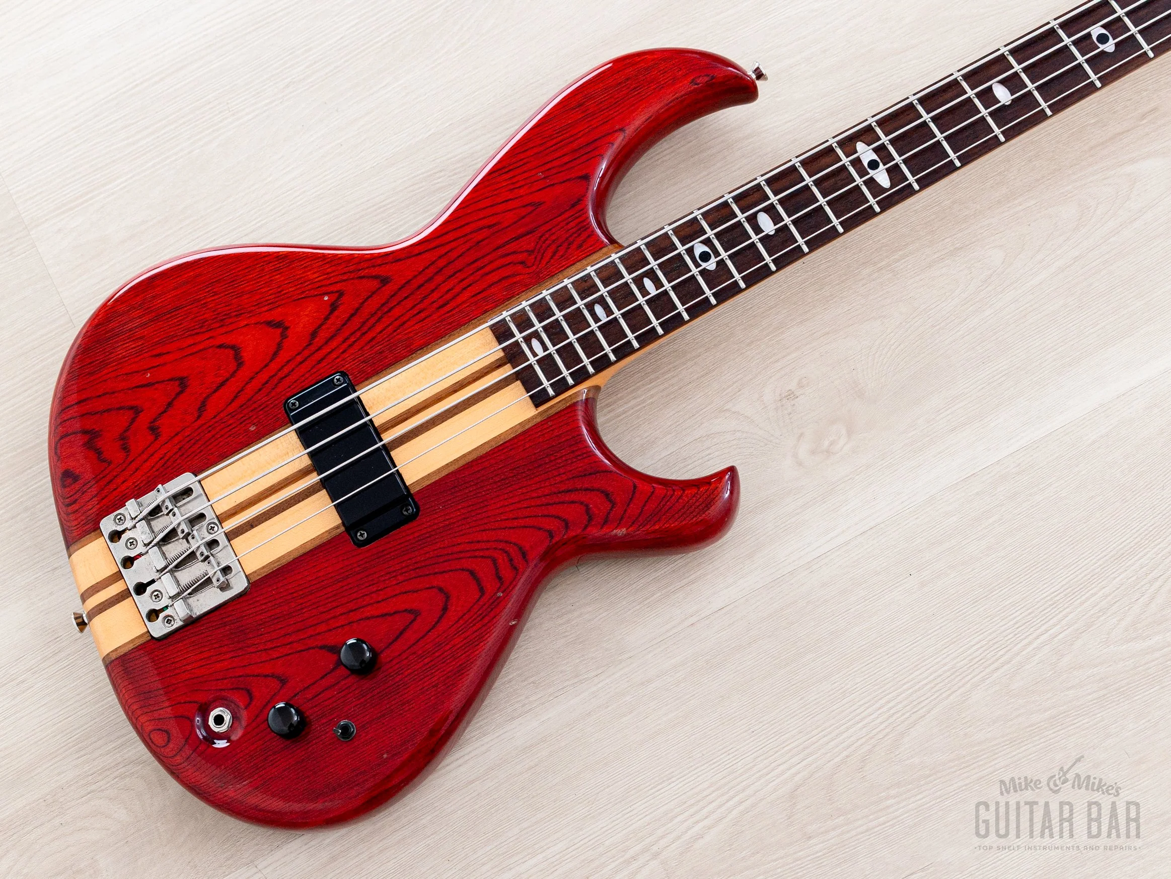 1982 Aria Pro II SB-R60 PR Vintage Neck Through Bass Padauk Red, Near-Mint, Japan Matsumoku