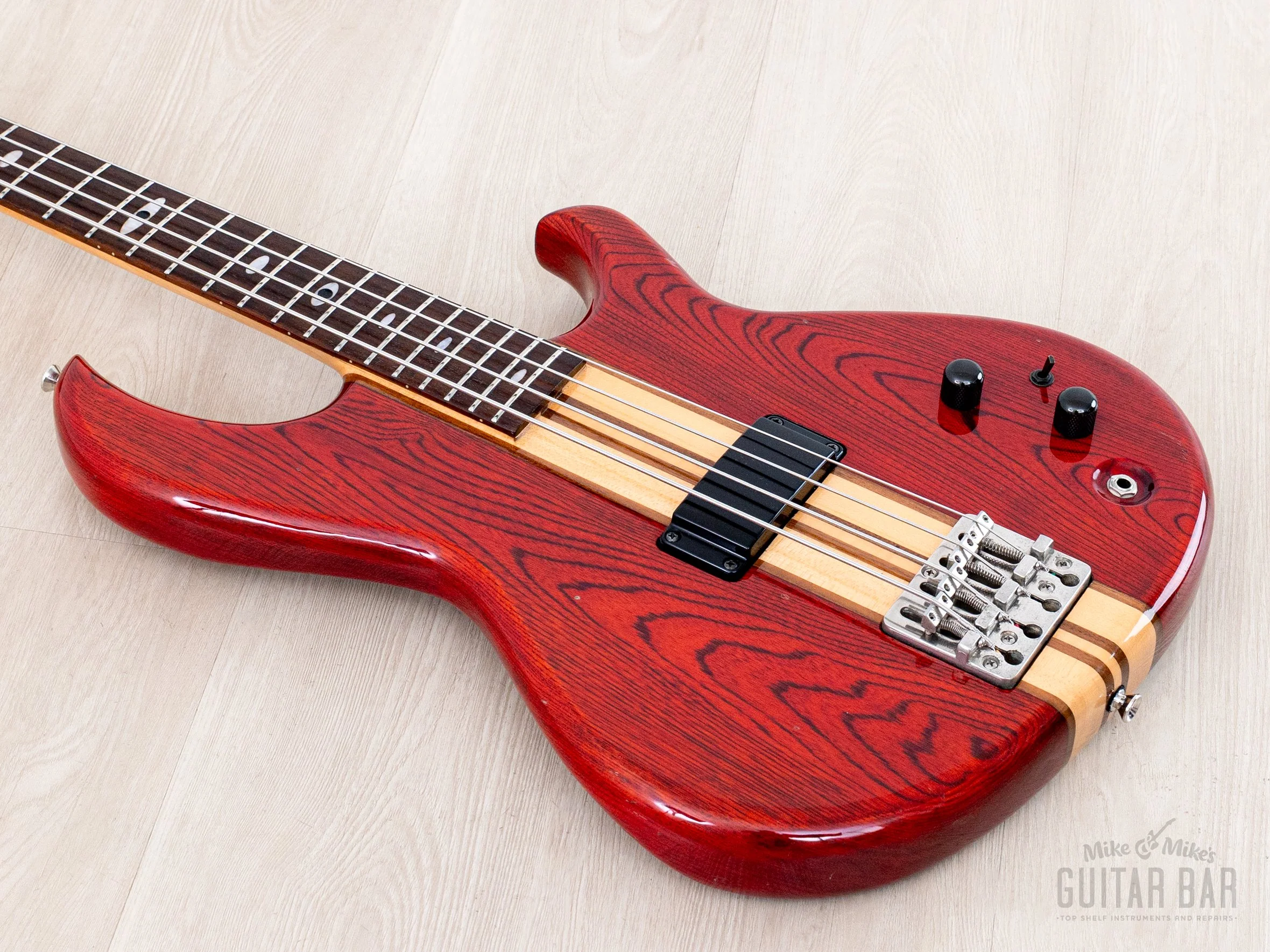 1982 Aria Pro II SB-R60 PR Vintage Neck Through Bass Padauk Red, Near-Mint, Japan Matsumoku - Image 10
