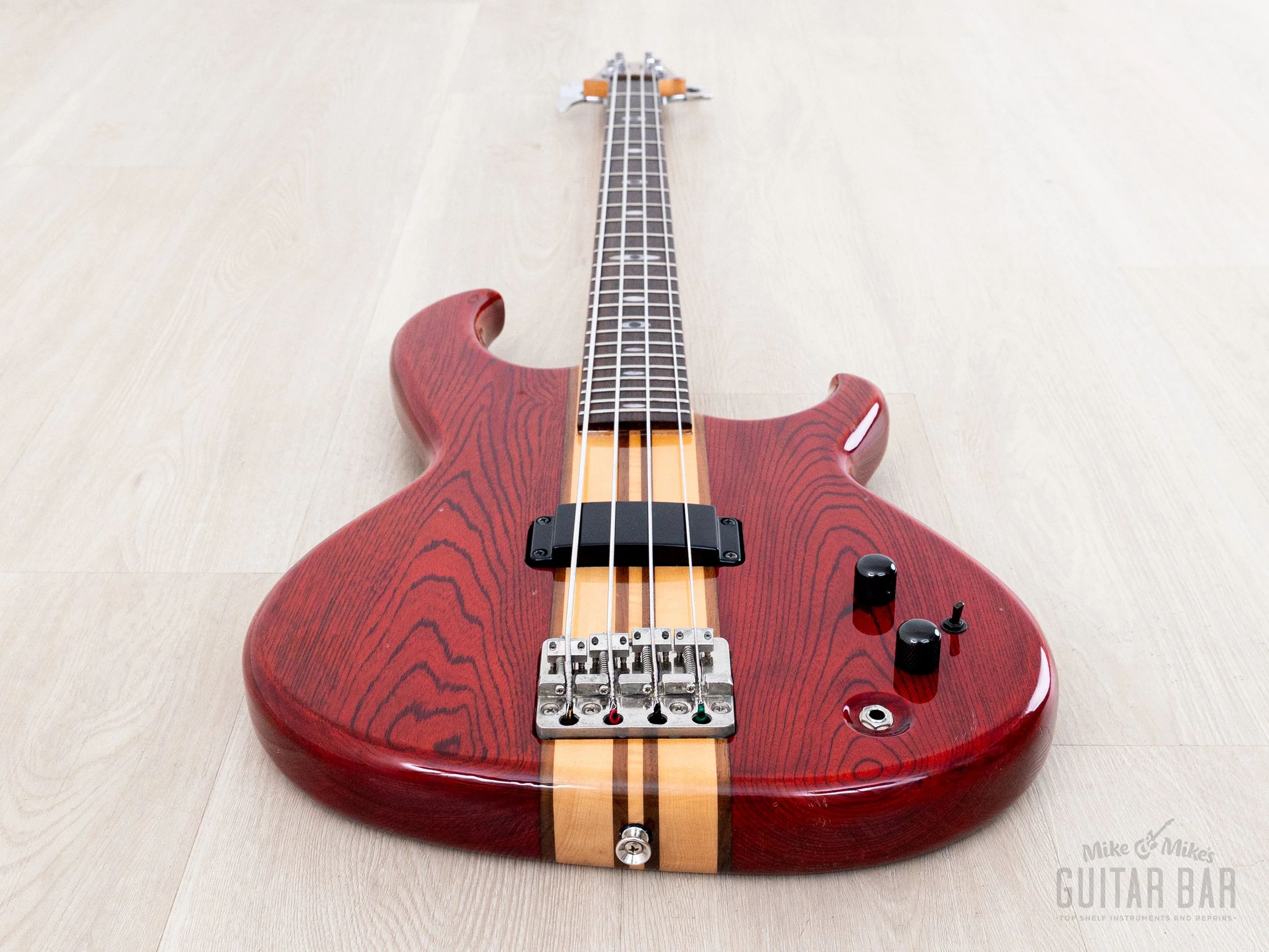1982 Aria Pro II SB-R60 PR Vintage Neck Through Bass Padauk Red, Near-Mint, Japan Matsumoku - Image 11