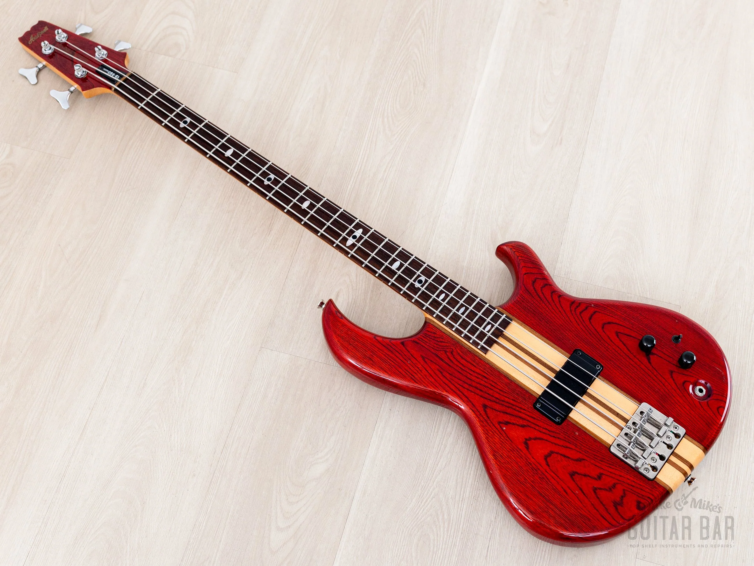 1982 Aria Pro II SB-R60 PR Vintage Neck Through Bass Padauk Red, Near-Mint, Japan Matsumoku - Image 12
