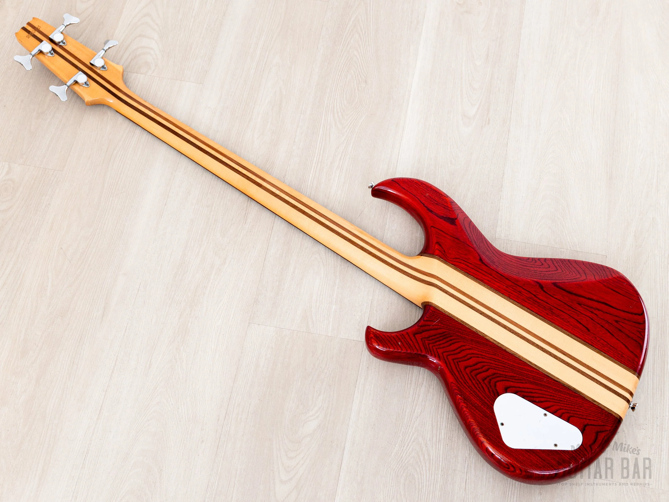 1982 Aria Pro II SB-R60 PR Vintage Neck Through Bass Padauk Red, Near-Mint, Japan Matsumoku - Image 13