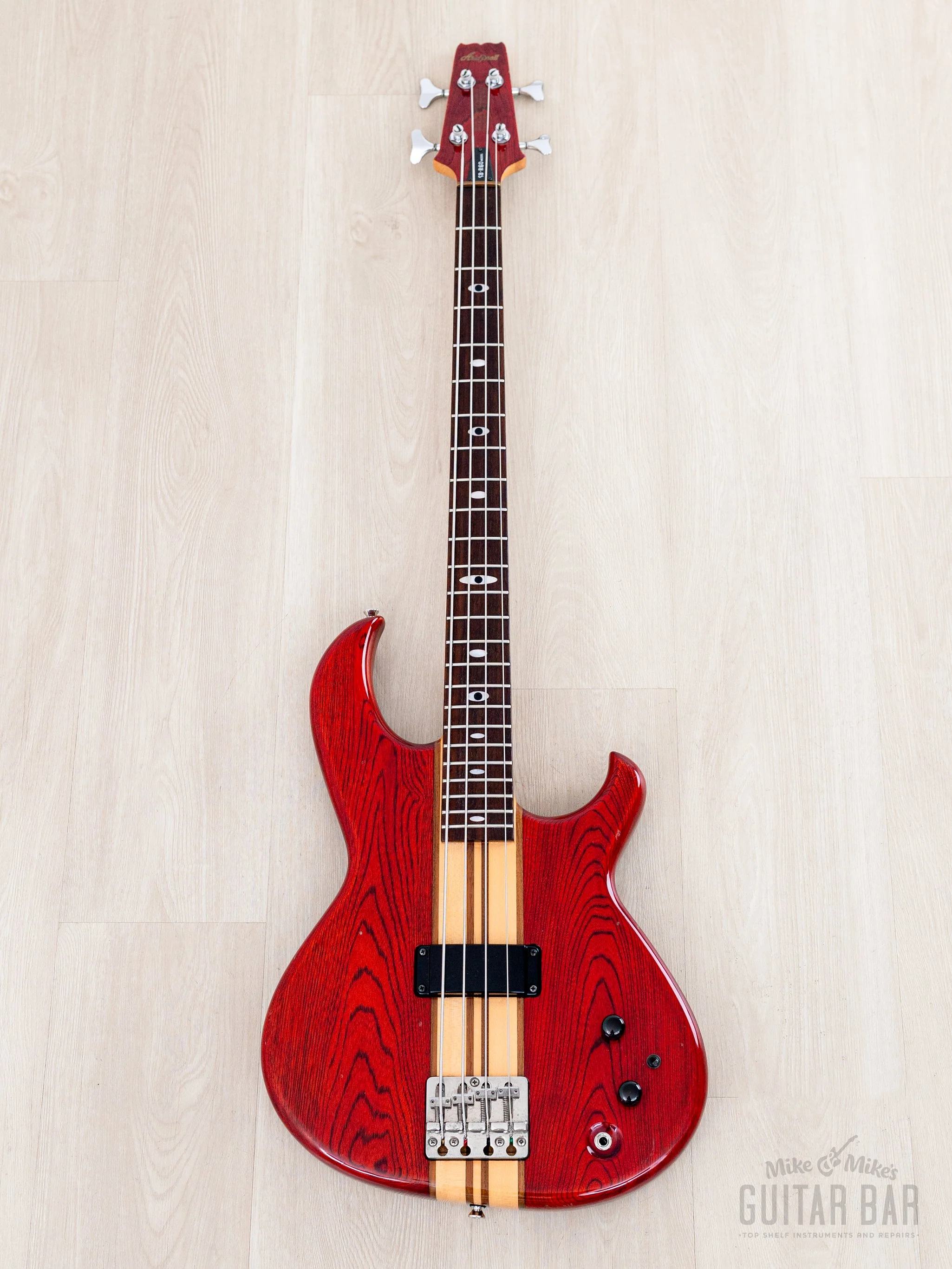 1982 Aria Pro II SB-R60 PR Vintage Neck Through Bass Padauk Red, Near-Mint, Japan Matsumoku - Image 2