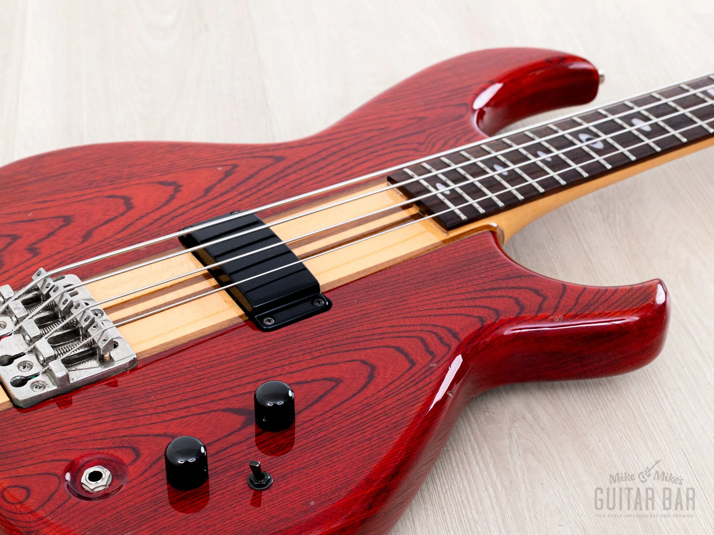 1982 Aria Pro II SB-R60 PR Vintage Neck Through Bass Padauk Red, Near-Mint, Japan Matsumoku - Image 6