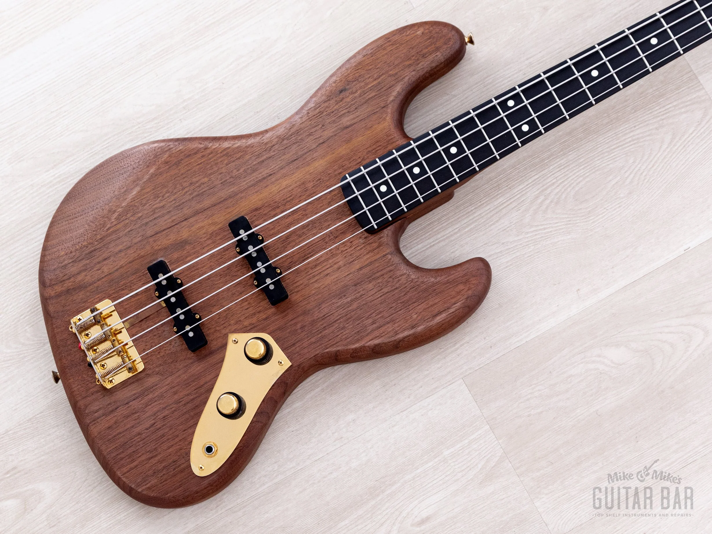 1982 Fender JV Order Made Jazz Bass Walnut + Ebony w/ Gold Hardware, Fullerton USA Pickups, Japan MIJ Fujigen