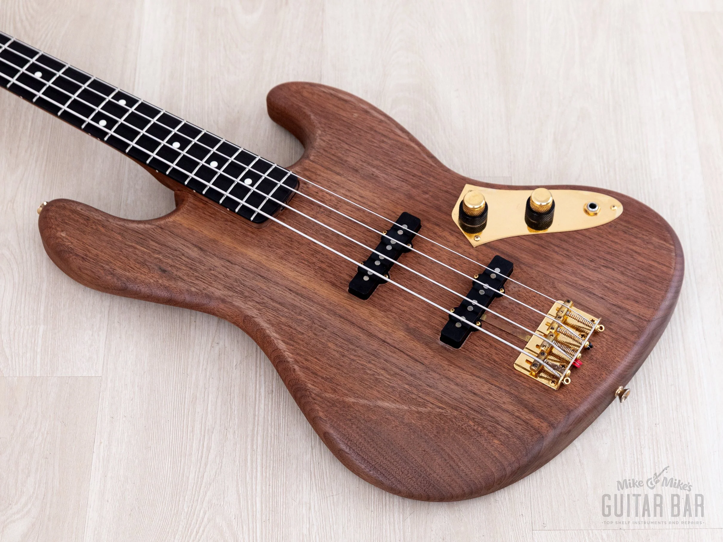 1982 Fender JV Order Made Jazz Bass Walnut + Ebony w/ Gold Hardware, Fullerton USA Pickups, Japan MIJ Fujigen - Image 10