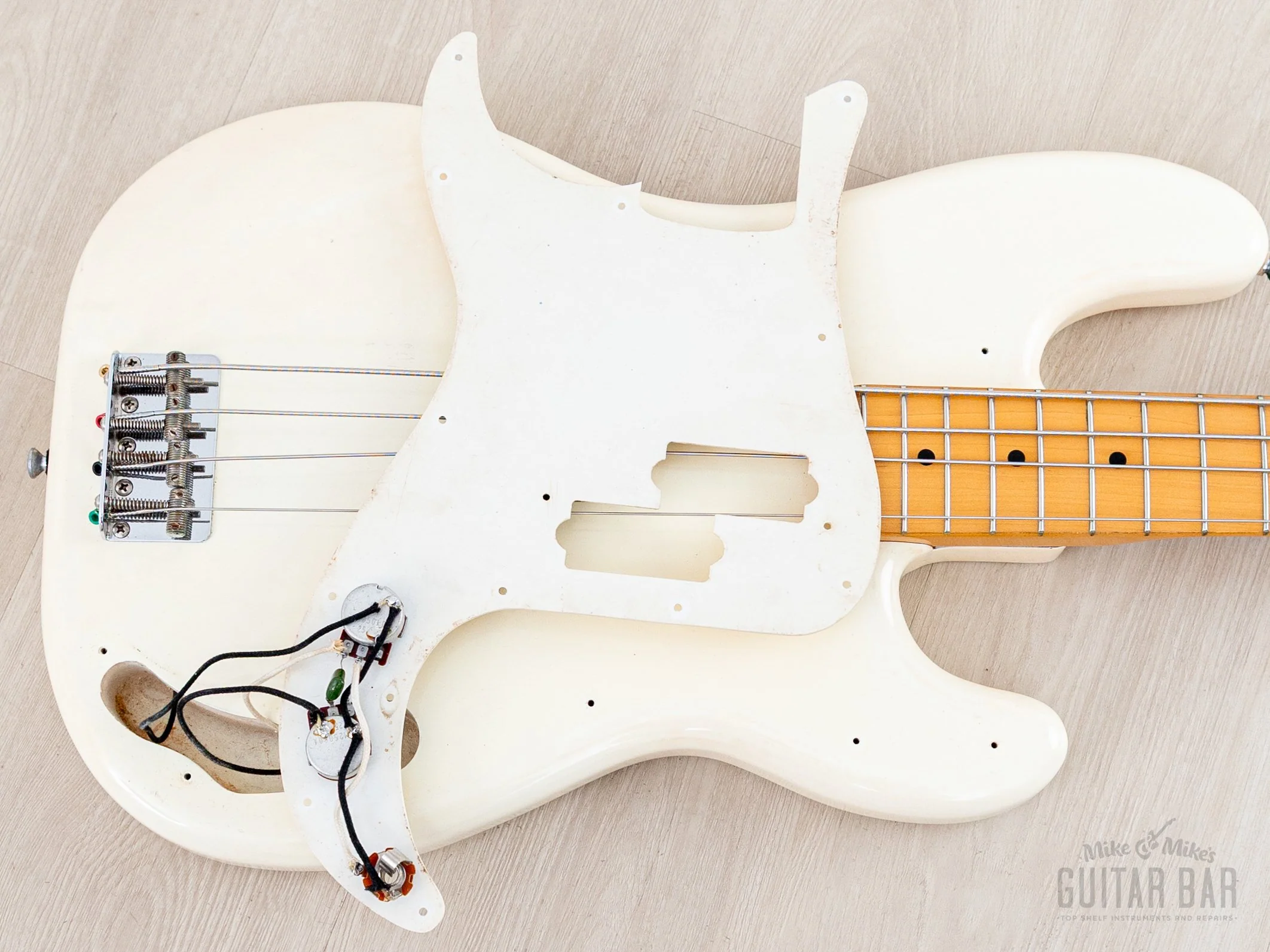 1982 Fender JV Precision Bass ‘57 Vintage Reissue PB57-70 Olympic White Ash Body, Japan MIJ Fujigen - Image 21
