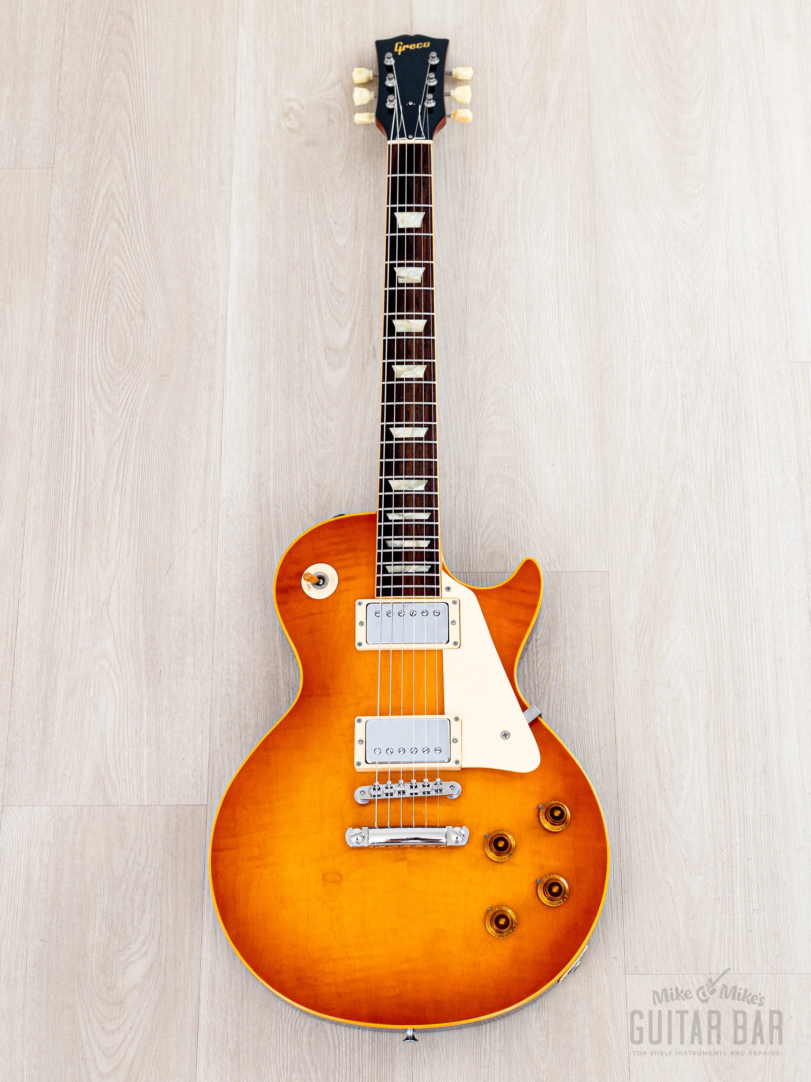 1982 Greco Mint Collection EG58-120 '58 Spec Burst Lemon Drop Sunburst, EGF-1200 Super Real, Japan Fujigen - Image 2