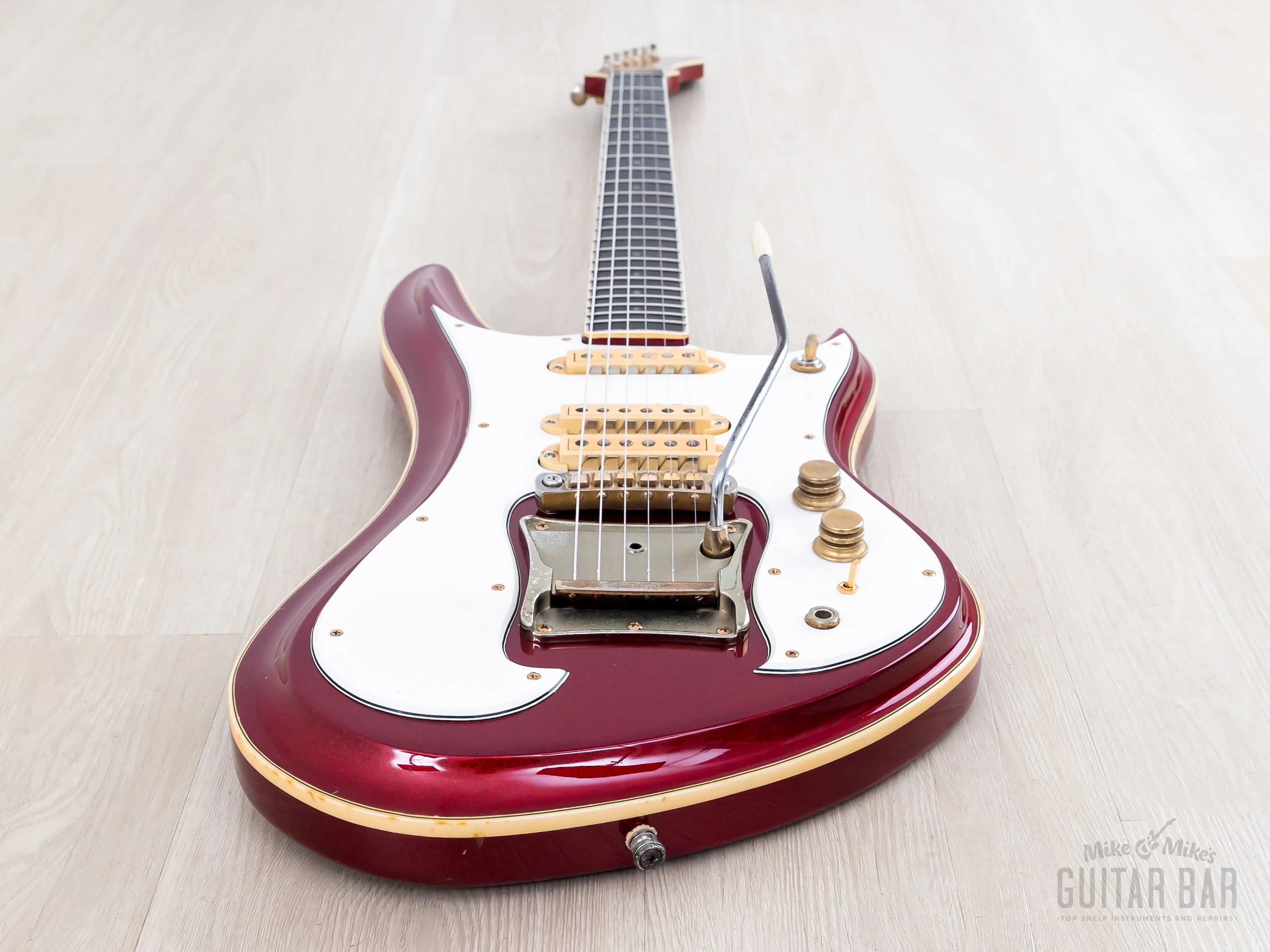 1982 Guyatone Sharp 5 LG-1200 Vintage Guitar Metallic Red, Sharp Five - Image 11