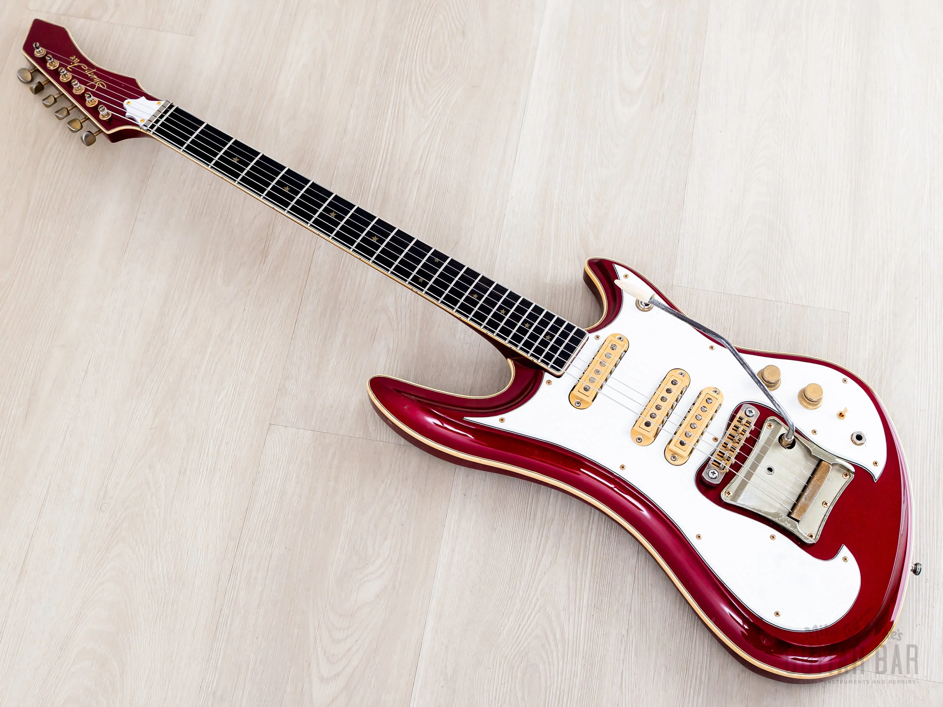 1982 Guyatone Sharp 5 LG-1200 Vintage Guitar Metallic Red, Sharp Five - Image 12