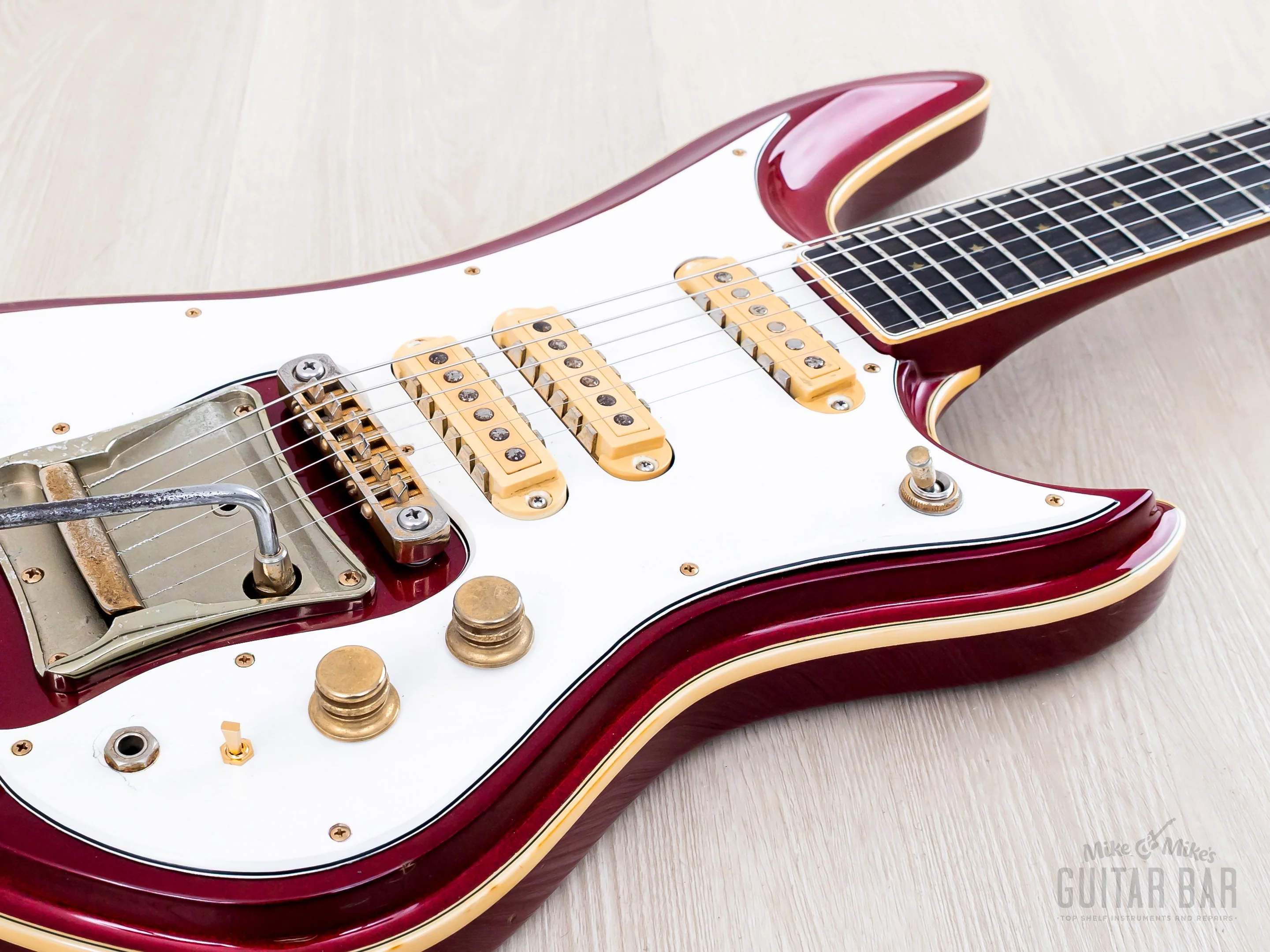 1982 Guyatone Sharp 5 LG-1200 Vintage Guitar Metallic Red, Sharp Five - Image 6