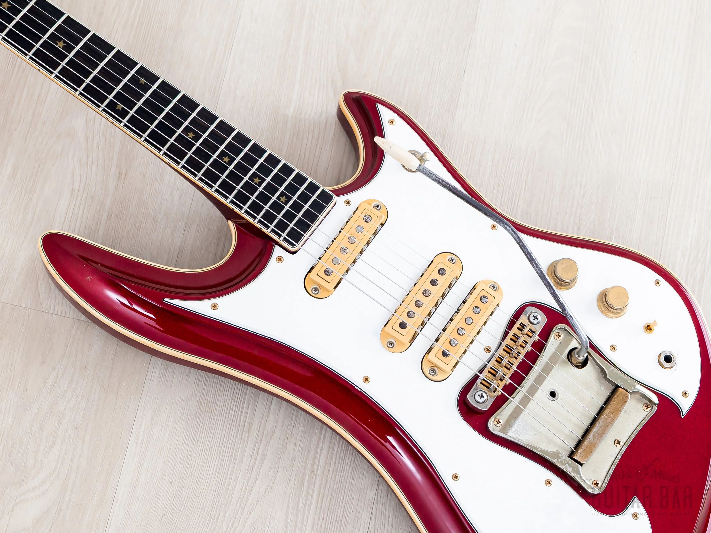 1982 Guyatone Sharp 5 LG-1200 Vintage Guitar Metallic Red, Sharp Five - Image 7